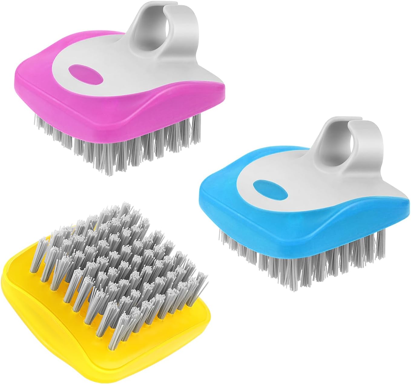 3 Piece Potato Scrubber Brush Vegetable Brush Comfortable Finger Grip Fruit Cleaning Tools for Washing Fruit Mushrooms Carrot or Tough-Skinned Vegetables(3 Color) - Image 1