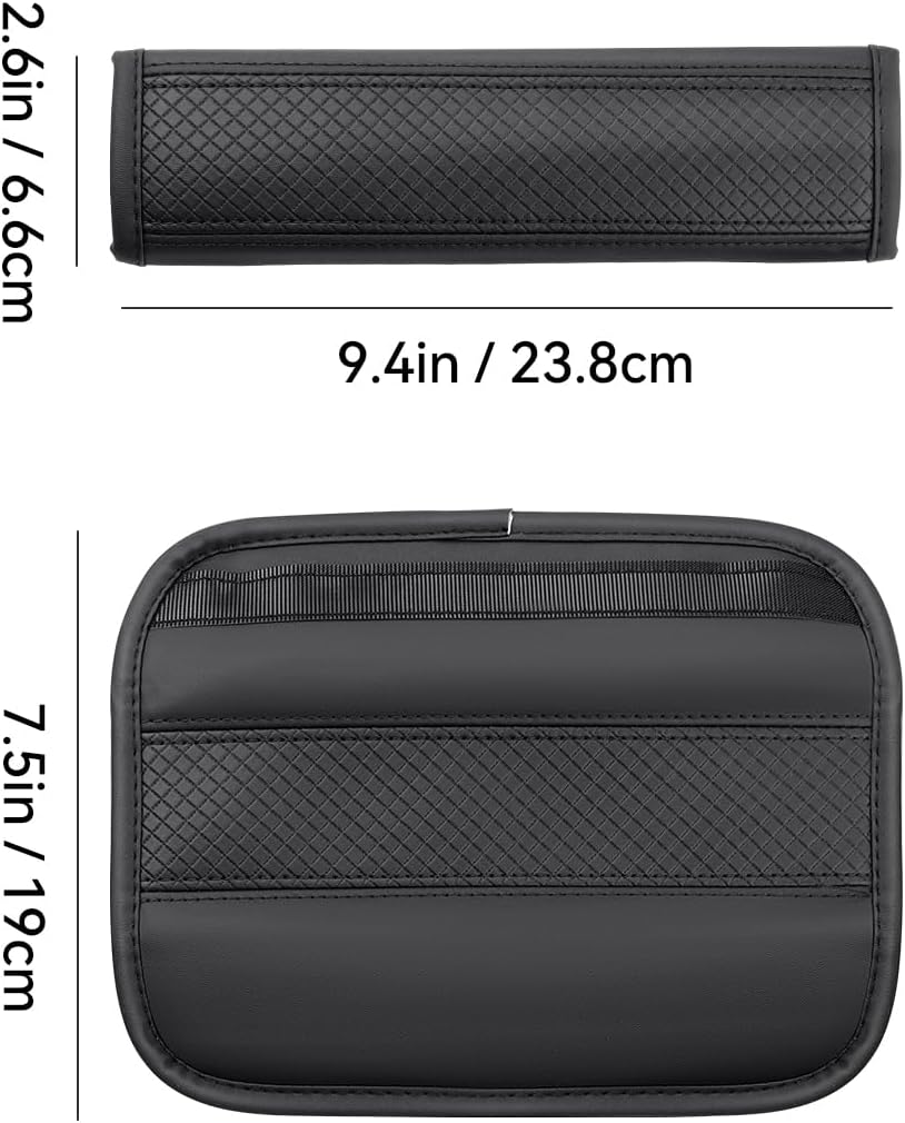 2-Pack Car Seat Belt Cover Pad Fiber Leather Seatbelt Shoulder Strap Covers Soft Comfort Skin-Friendly Universal Black Seatbelt Cover - Image 4
