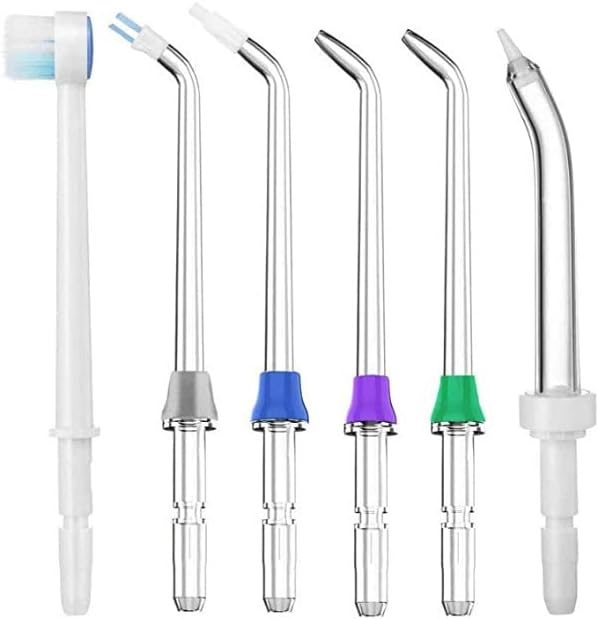 6 Pcs Classic Jet Tip Set, Replacement Tips and Water Flossers and Brush Heads for Compatible Waterpik Water Flosser, Oral Irrigators Accessories - Image 1