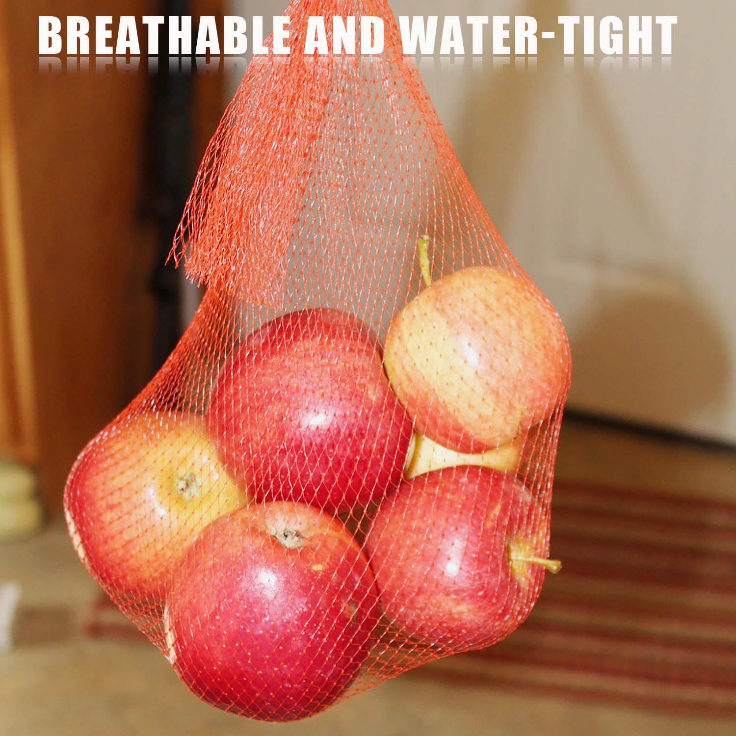 100Pcs Reusable Mesh Produce Bags Nylon Netting, 20 Inch Red Seafood Bag Onion Potato Garlic Storage Bag - Image 7