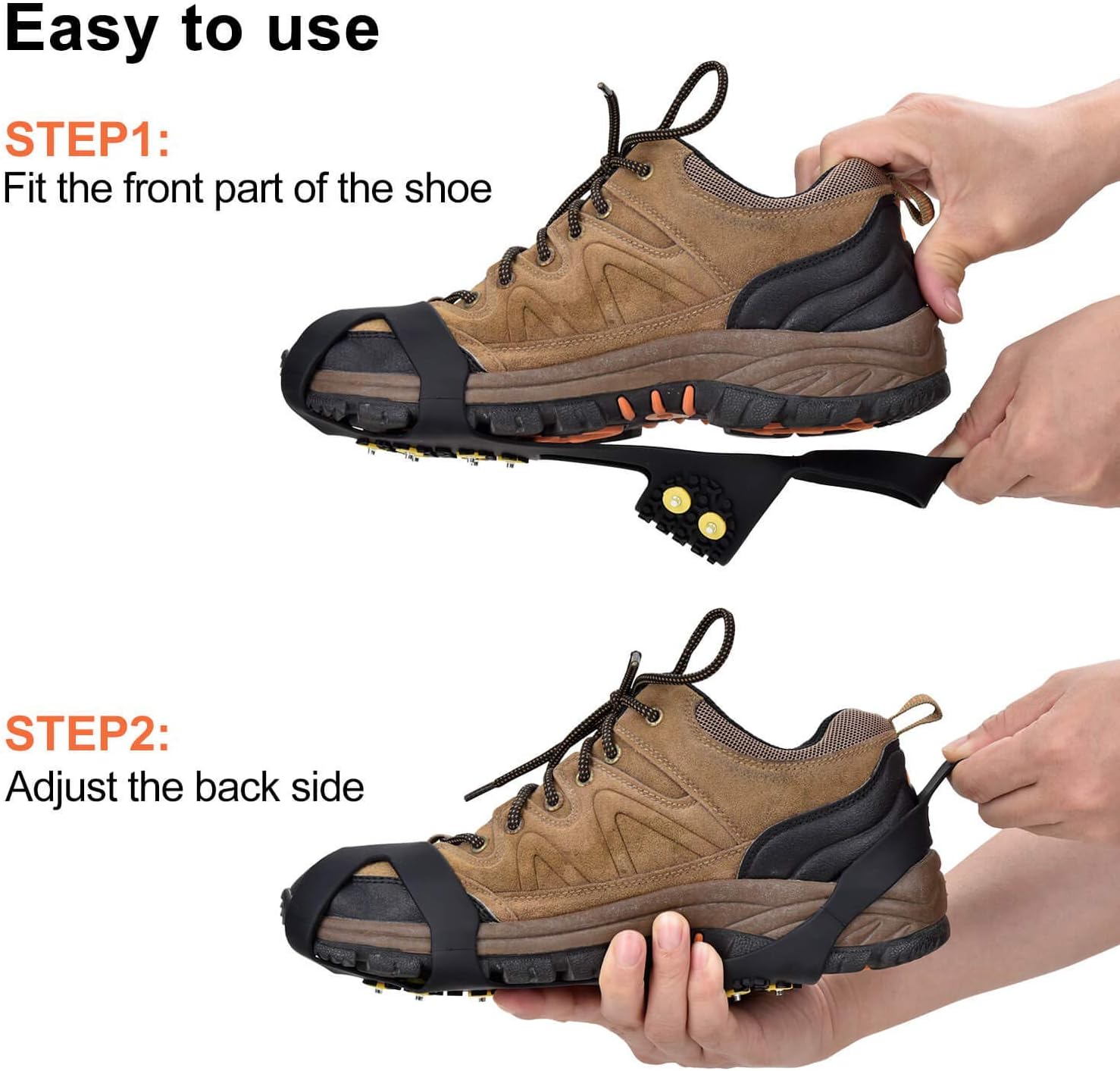 Ice Snow Grips Over Shoe/Boot Traction Cleat Spikes Anti Slip Footwear - Image 3