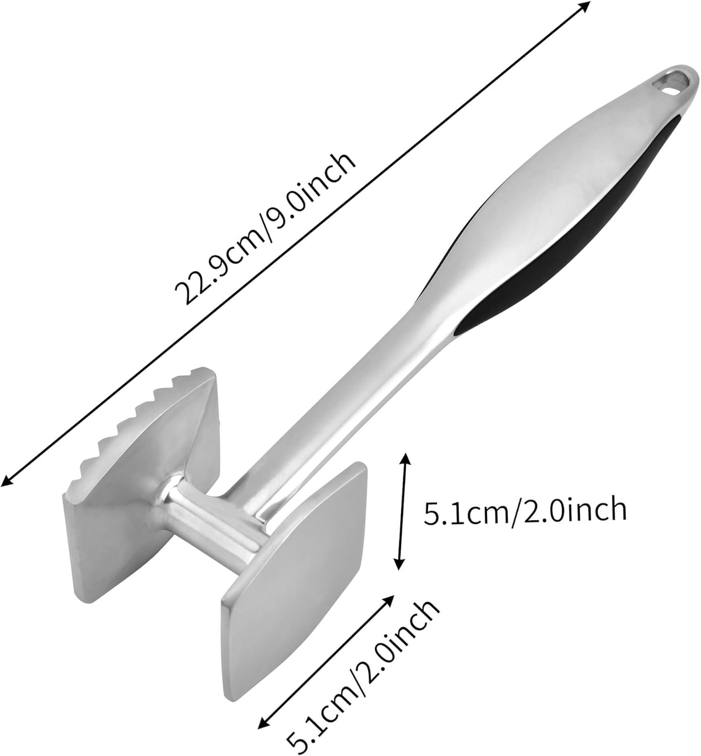Meat Tenderizer Hammer Tool Pounder For Tenderizing Steak Beef Poultry, Heavy Duty Dual-Sided Mallet with Soft Grip Handle - Multifunctional Kitchen Beater for Chicken,Fish, Baking - Image 2