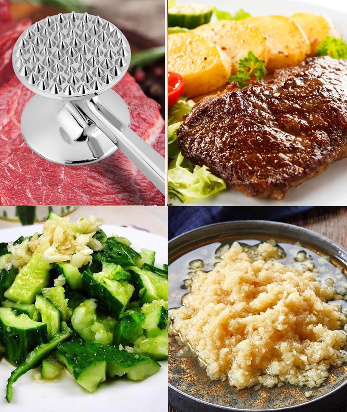 Meat Tenderizer Hammer Tool Mallet Pounder for Kitchen Tenderizing Steak Beef Poultry,Heavy Duty Dual-Sided Tenderiser with Soft Grip Handle - Multifunctional Beater for Chicken,Fish, Baking - Image 5