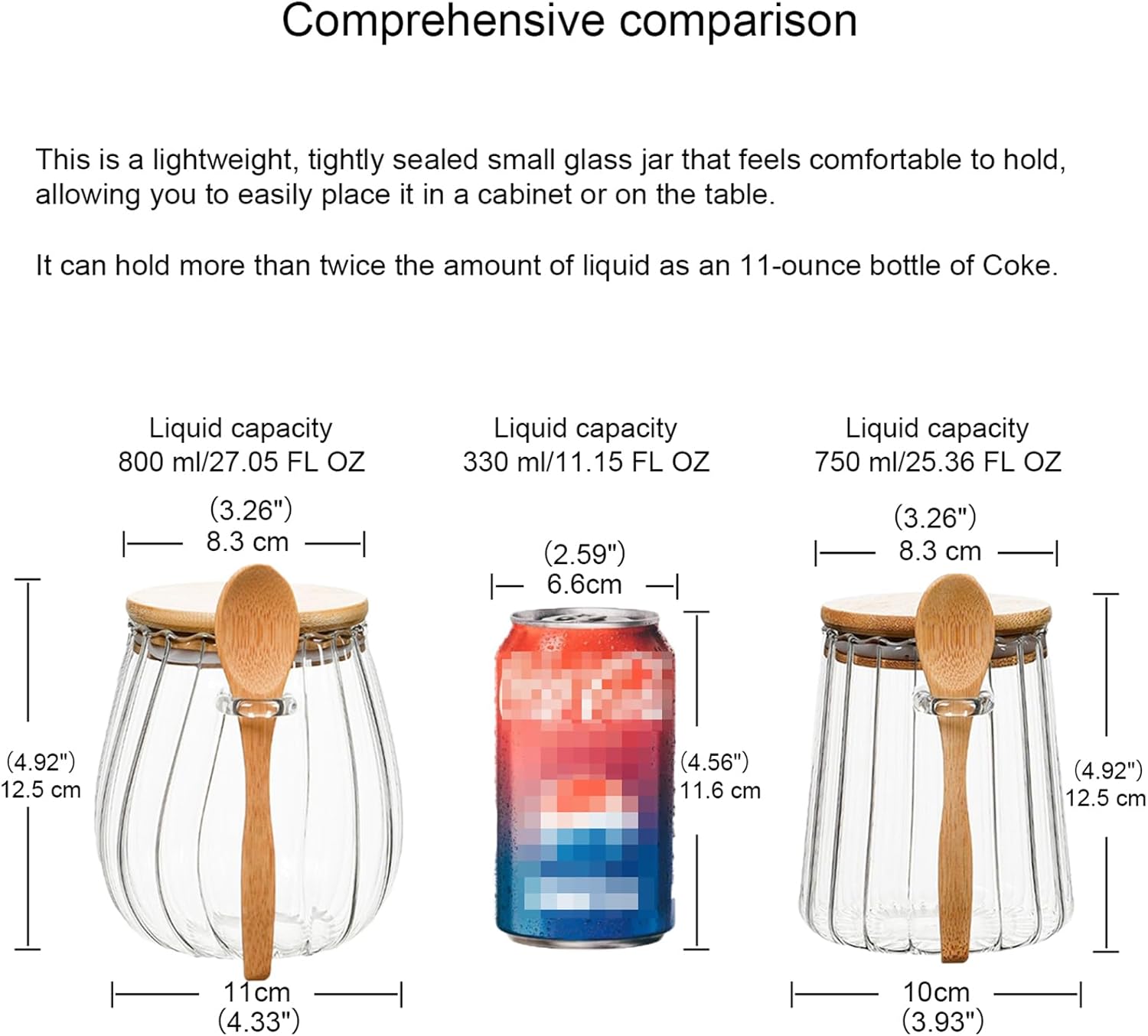 Sugar Bowls Sugar Container 25.36 FL OZ Glass Coffee Canister Airtight Food Storage Jar with Lid and Spoon Candy Jar Coffee Bar Accessories Storage Beans Powder (Conical) - Image 2