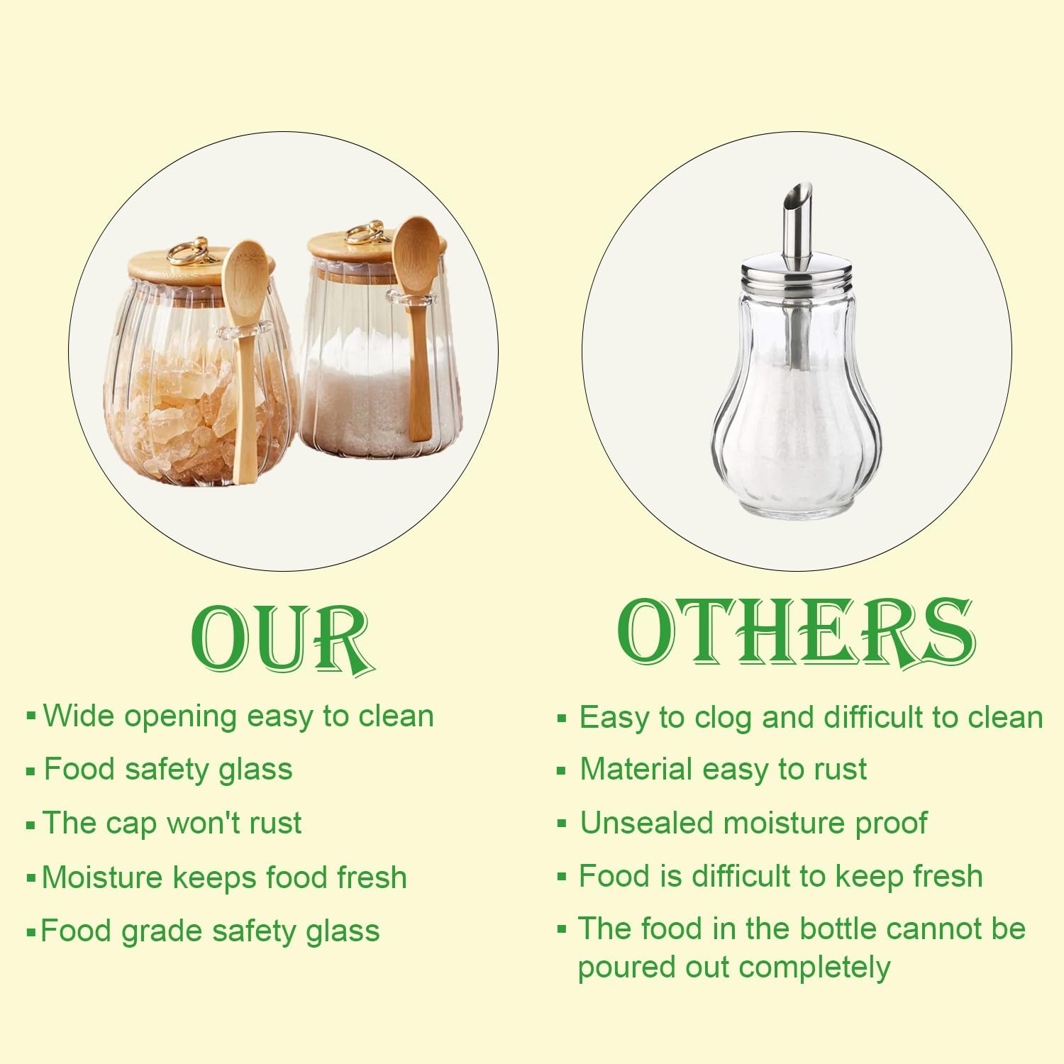 Sugar Bowls Sugar Container 25.36 FL OZ Glass Coffee Canister Airtight Food Storage Jar with Lid and Spoon Candy Jar Coffee Bar Accessories Storage Beans Powder (Conical) - Image 7