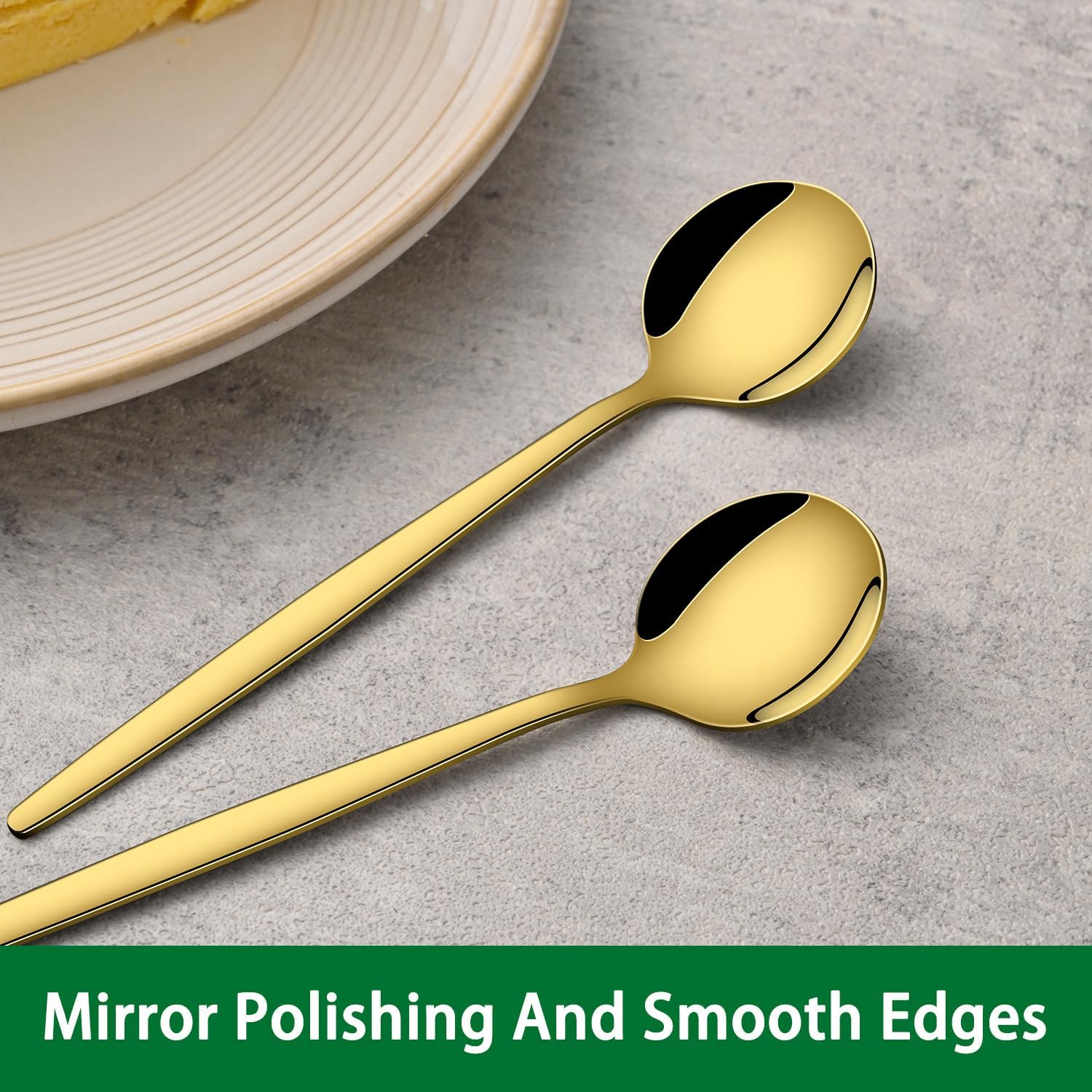 5.1 Inch Coffee & Tea Spoon,6 Pieces Gold Stainless Steel Teaspoon,Mini Spoons For Dessert And Coffee,Durable Demitasse Coffee Spoons For Dessert - Image 4