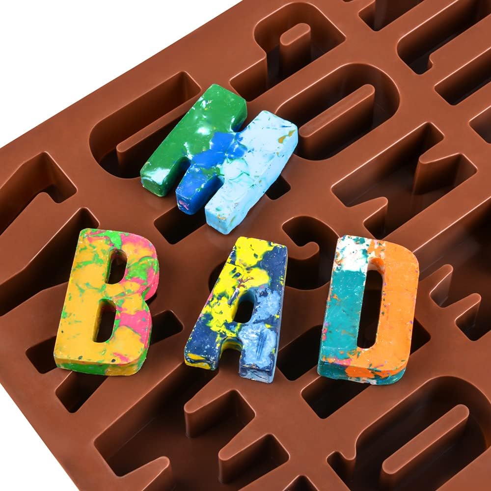 26 Cavities Large Letter Molds Silicone Alphabet Mold for Crayon, Resin, Chocolate, Candy, Wax, Cake Baking Decor (1) - Image 2