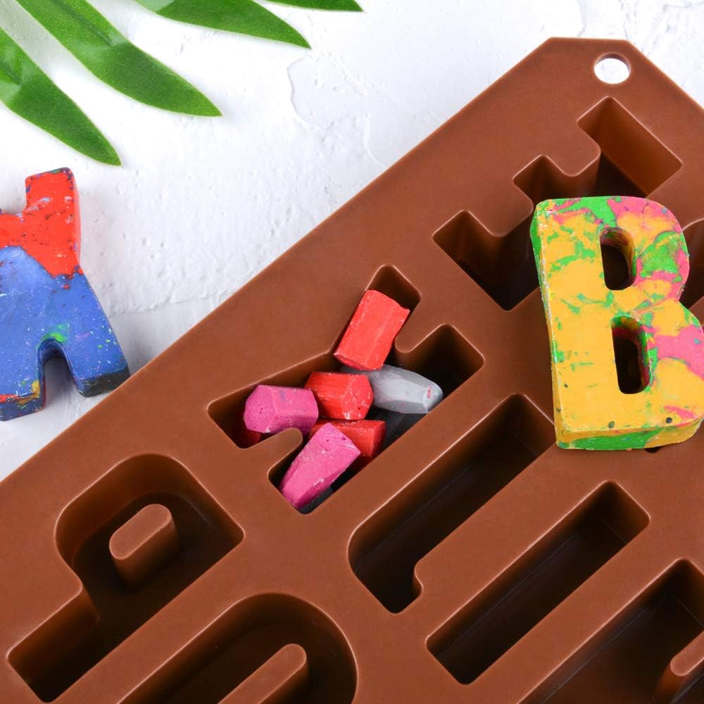 26 Cavities Large Letter Molds Silicone Alphabet Mold for Crayon, Resin, Chocolate, Candy, Wax, Cake Baking Decor (1) - Image 4