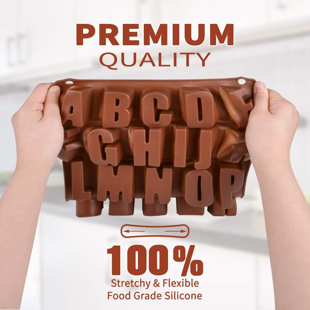 26 Cavities Large Letter Molds Silicone Alphabet Mold for Crayon, Resin, Chocolate, Candy, Wax, Cake Baking Decor (1) - Image 5