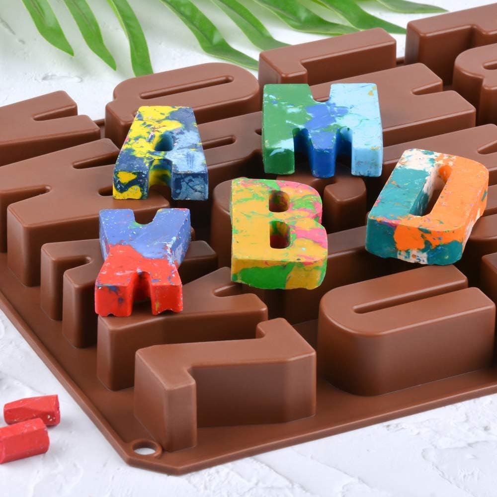 26 Cavities Large Letter Molds Silicone Alphabet Mold for Crayon, Resin, Chocolate, Candy, Wax, Cake Baking Decor (1) - Image 6