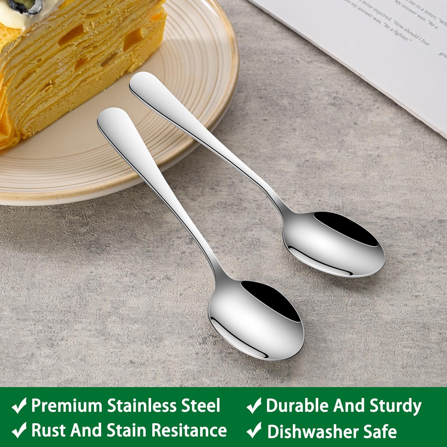 Small Teaspoon,5.5 Inches Stainless Steel Tea Spoons Set Of 8,Espresso Spoon,Durable Dishwasher Safe Small Coffee Spoons,Mini Demitasse Spoon For Dessert - Image 3