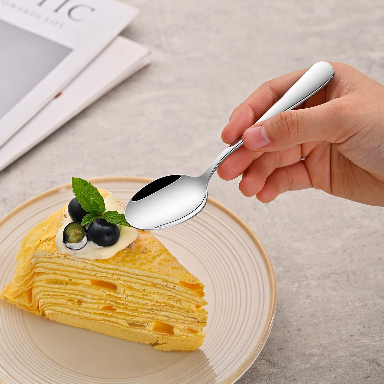 Small Teaspoon,5.5 Inches Stainless Steel Tea Spoons Set Of 8,Espresso Spoon,Durable Dishwasher Safe Small Coffee Spoons,Mini Demitasse Spoon For Dessert - Image 7