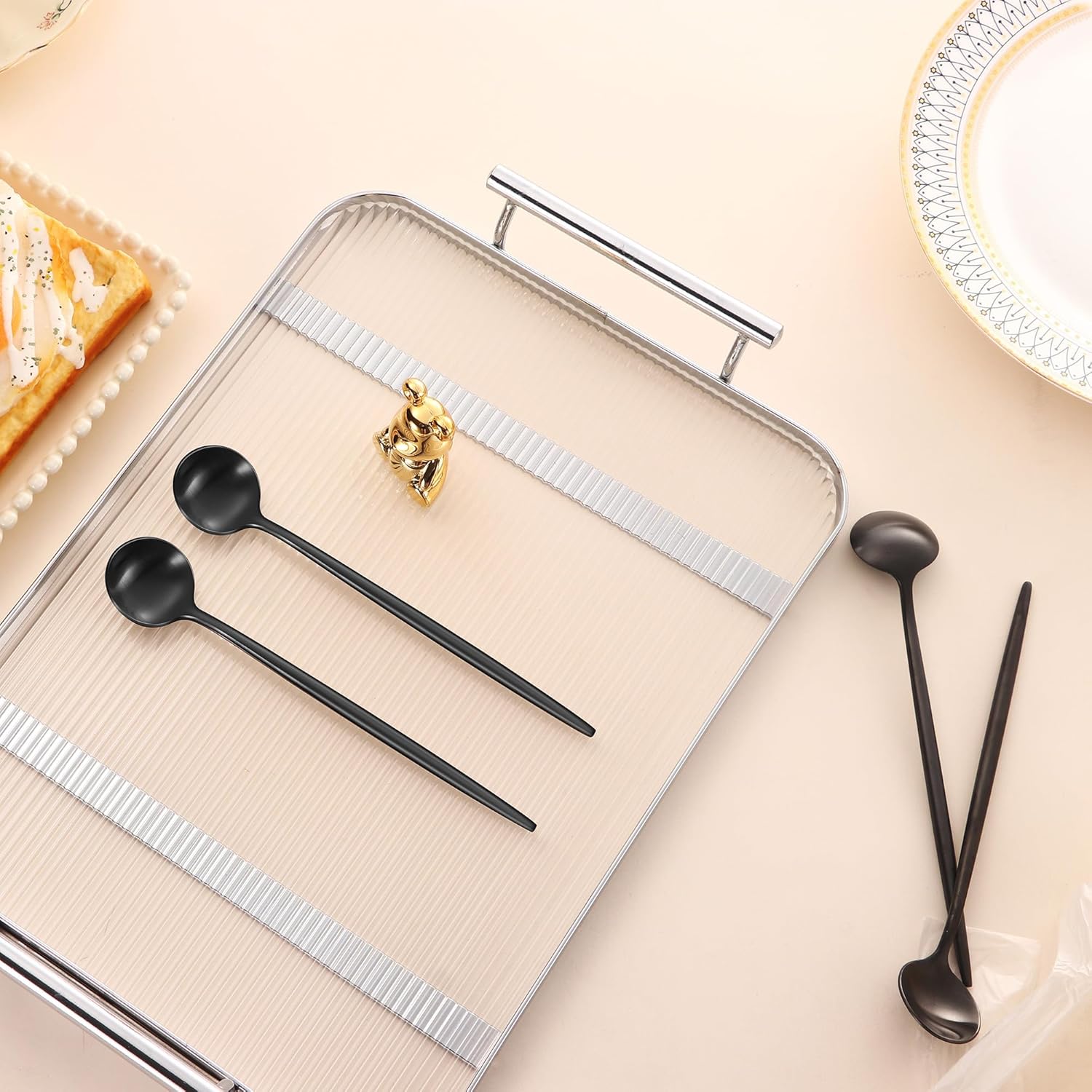 4 PCS 6.7 Inches Satin Black Stainless Steel 18/10 Coffee Spoons,Iced Tea Spoon,Espresso Stirring Spoons,Matte Black SS304 Teaspoons,Dessert Spoon,Long Coffee Spoons accessories - Image 8