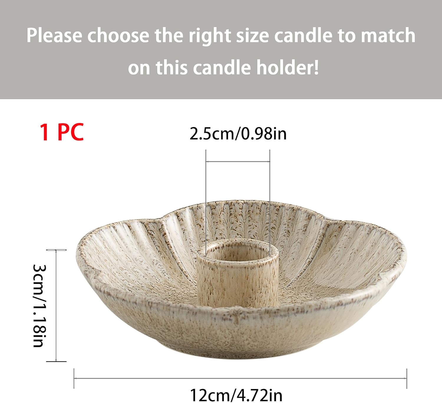 Ceramic Candlestick Holder， Candle Holder for Taper Candles,Incense, Santo Palo, Halloween Christmas Wedding Parties, Dining Room Home Decoration Display - Camel - Image 6