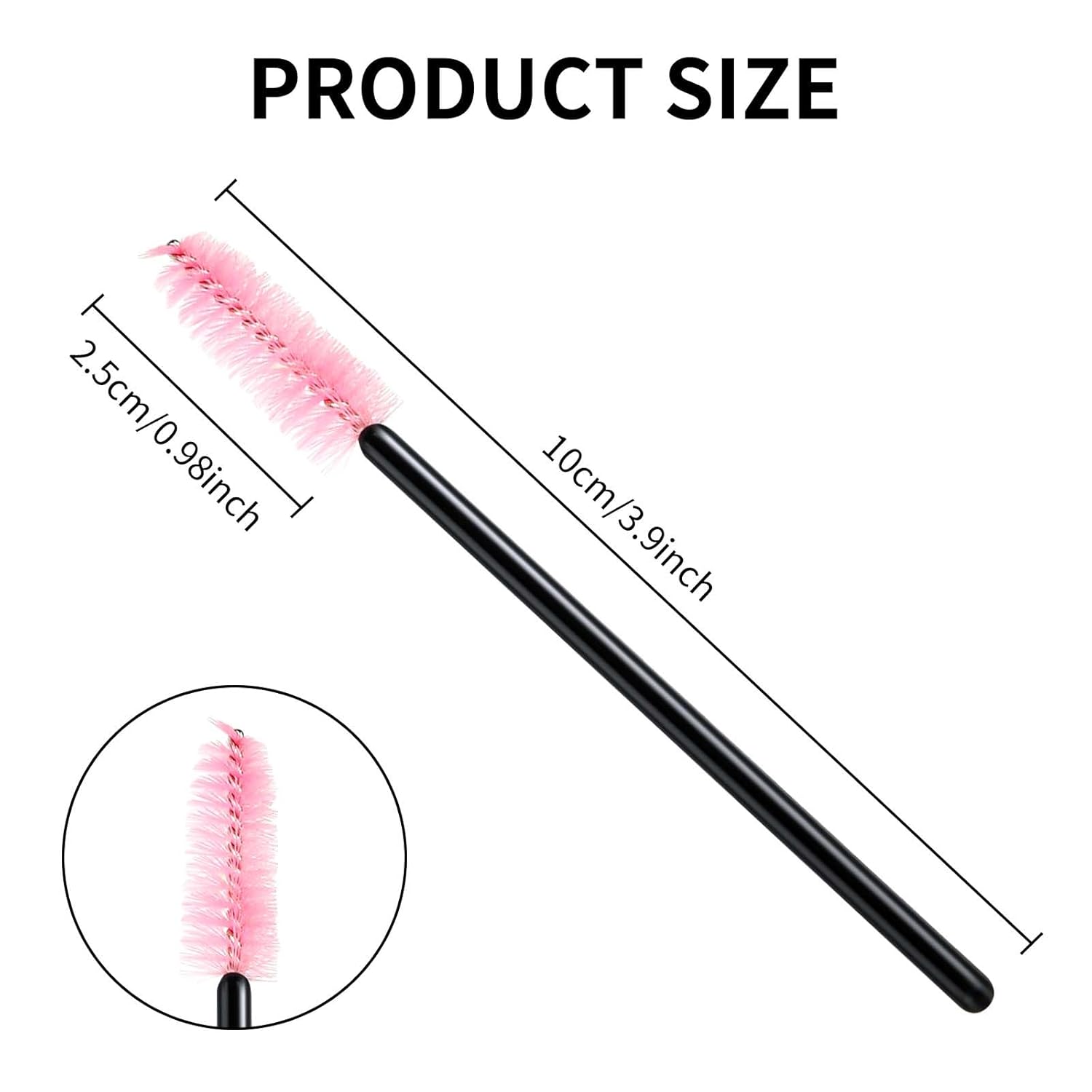 500PCS Disposable Lash Spoolies, Eyelash Eyebrow Brush for Extensions, Mascara Wands, Lash Extension Supplies, Eye Makeup Brushes & Tools, Pink - Image 2
