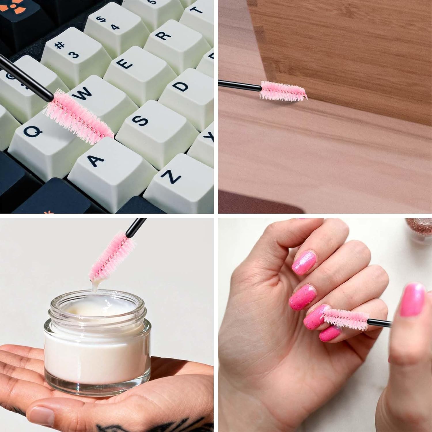 500PCS Disposable Lash Spoolies, Eyelash Eyebrow Brush for Extensions, Mascara Wands, Lash Extension Supplies, Eye Makeup Brushes & Tools, Pink - Image 5