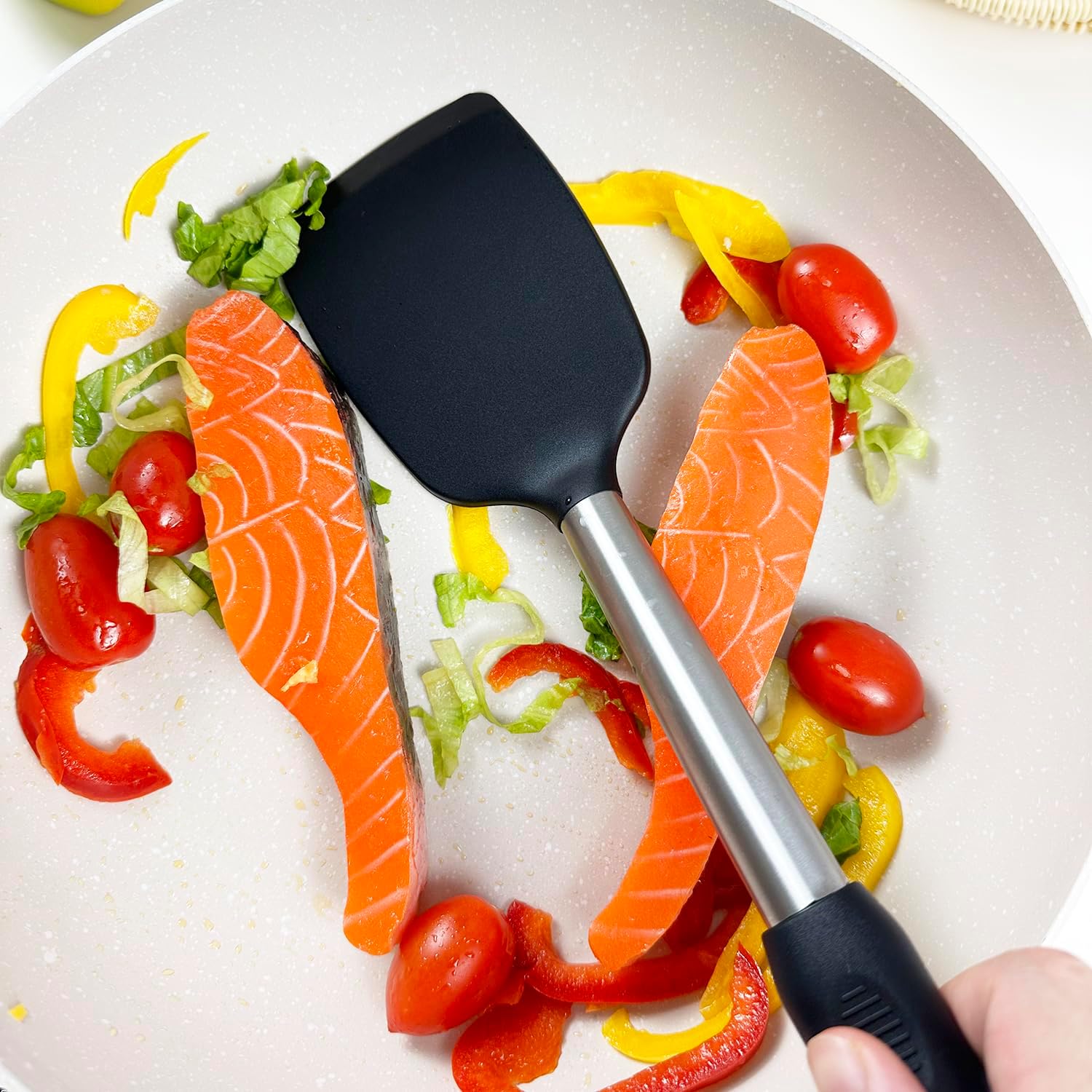 4Pcs Silicone Spatula Turner Slotted Spatula Set Spoon, Spatulas Silicone Heat Resistant Wok Rubber Spatulas for Nonstick Cookware Spatula Cooking Kitchen Utensils Set - Image 6