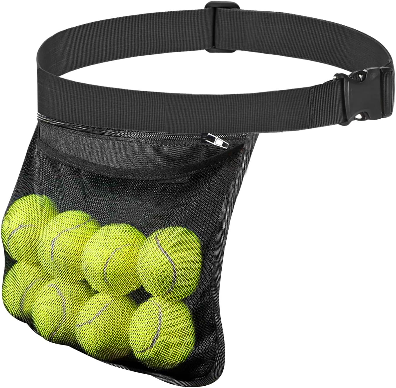 Tennis Ball Holder Ball Bag, Adjustable Pickleball Waist Pouch Holder, Pickleball Bags Holding 8-10 Tennis or Pickleball, Waist Hip Bag for Tennis, Cycling, Golf - Image 1