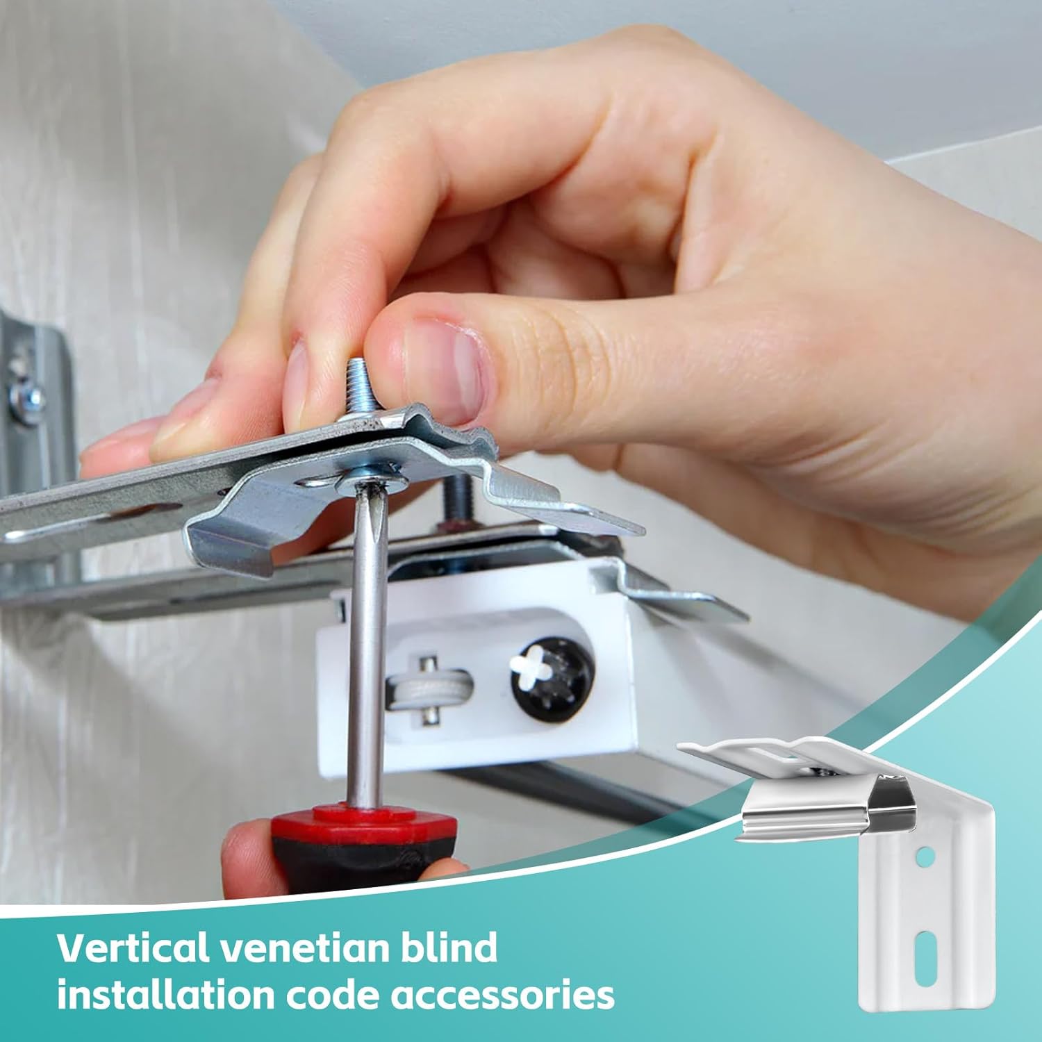6 Pcs Vertical Blinds L Bracket Vertical Blind Wall Mount with Headrail 1-1/2