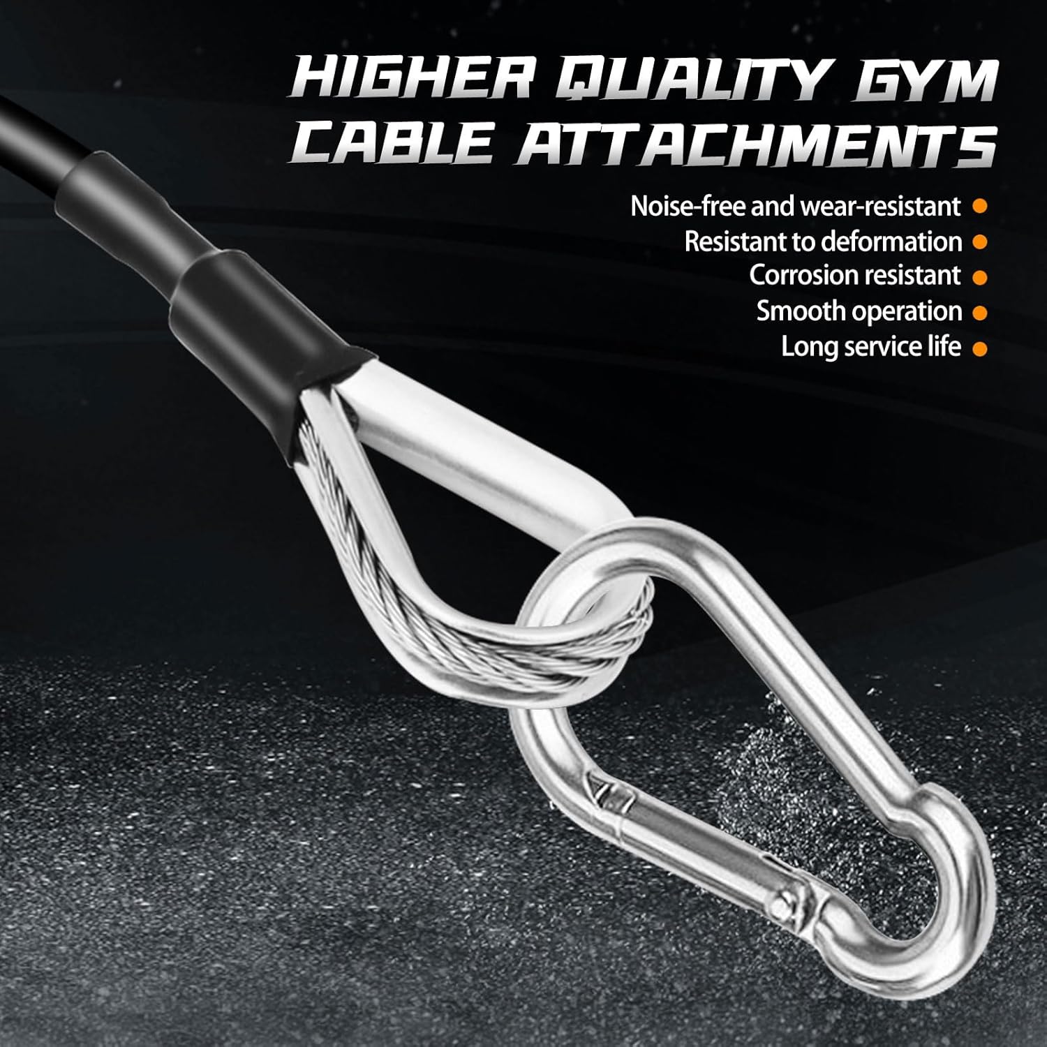 Cable Attachments for Gym, 2PCS Gym Cable Extension Compatible with Gym Accessories, Gym Cable Machine for LAT/Tricep Pull Down, Leg Extensions Machine - Image 3