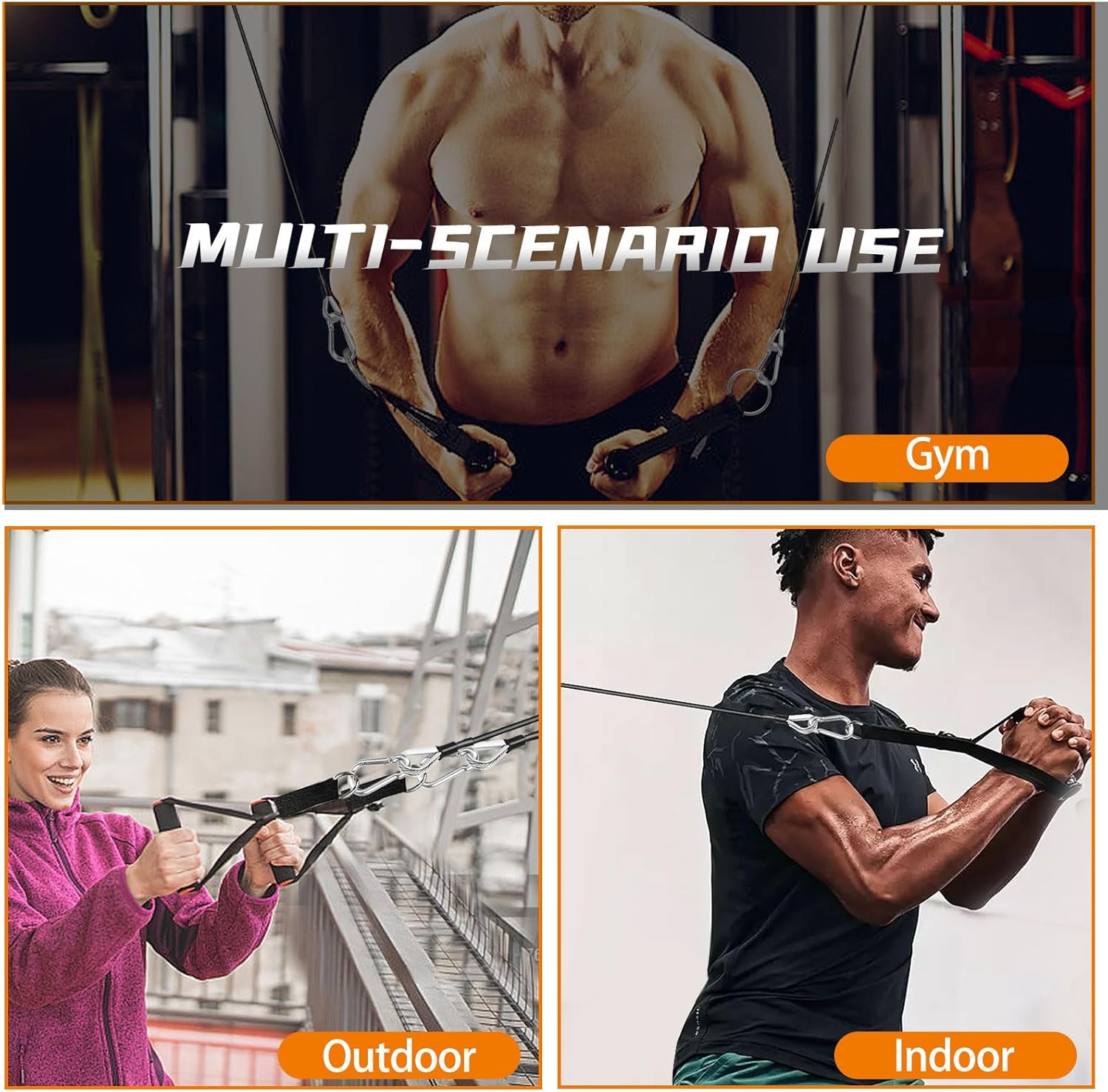Cable Attachments for Gym, 2PCS Gym Cable Extension Compatible with Gym Accessories, Gym Cable Machine for LAT/Tricep Pull Down, Leg Extensions Machine - Image 7