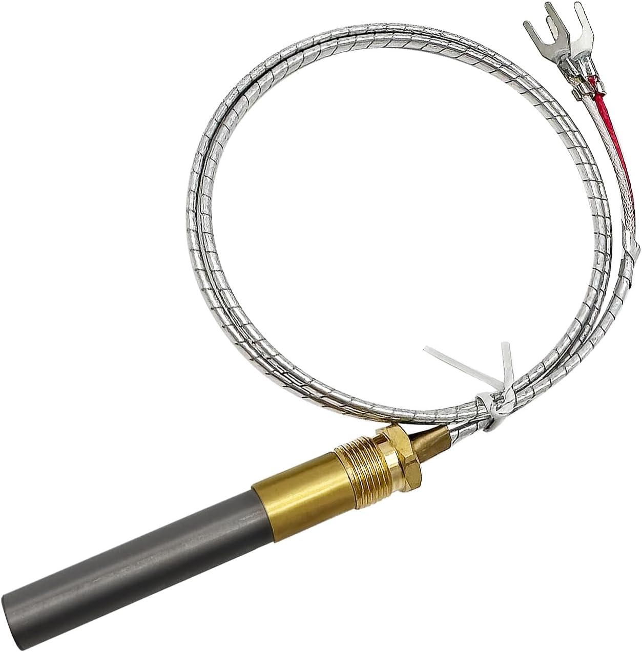 750mv Thermopile for Gas Fireplace, 24” Thermopile Generators Q313A Fit for Stove Gas Ovens/Gas Fireplace/Water Heater, Thermopile Assemblies Replacement (24'' Thermopile) - Image 1