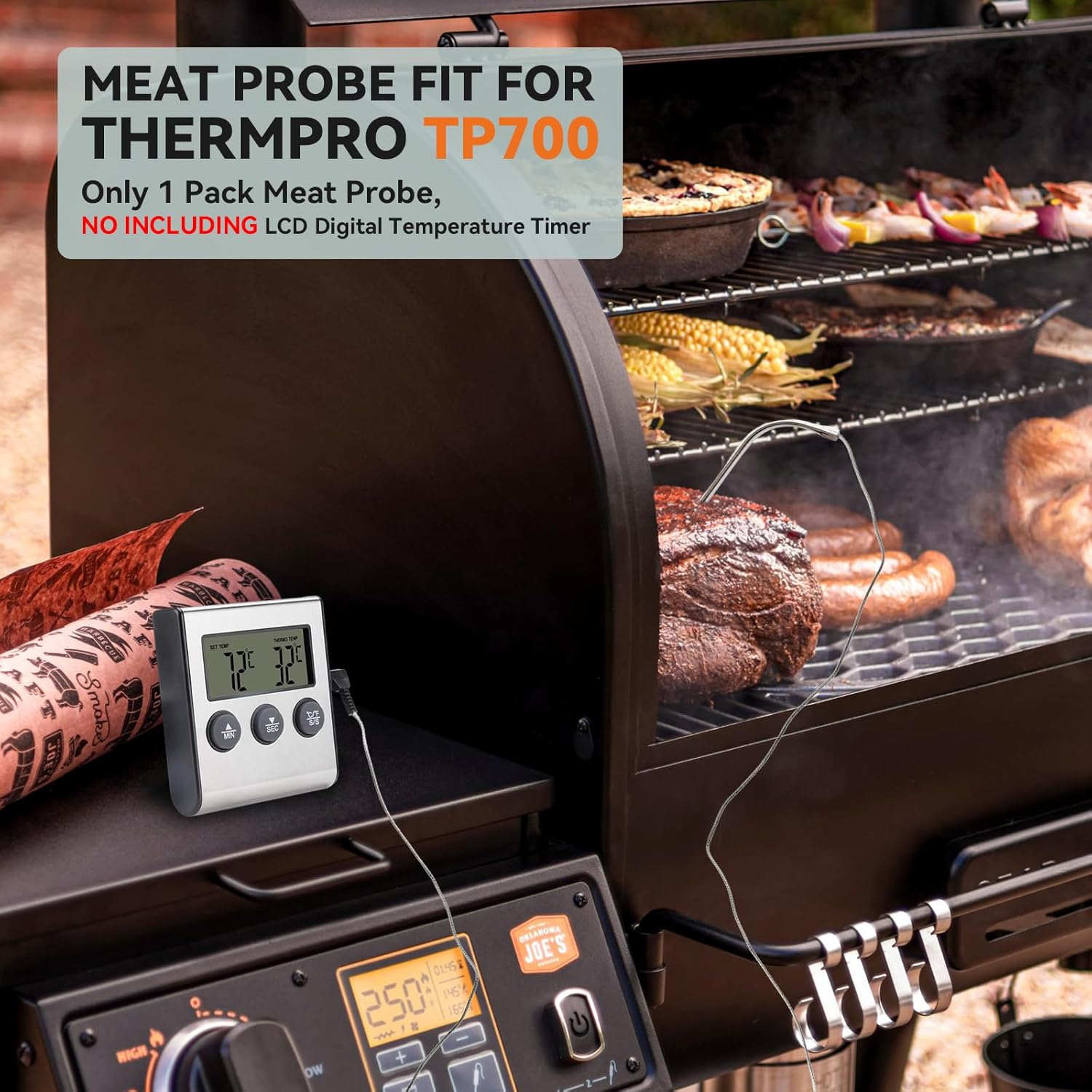 Tp700 Probe Thermometer Digital Meat Food Grill BBQ Cooking Kitchen Thermometer, 1 Pack (1 Piece) - Image 2