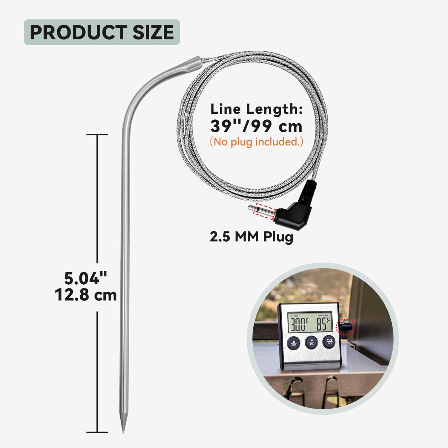 Tp700 Probe Thermometer Digital Meat Food Grill BBQ Cooking Kitchen Thermometer, 1 Pack (1 Piece) - Image 3