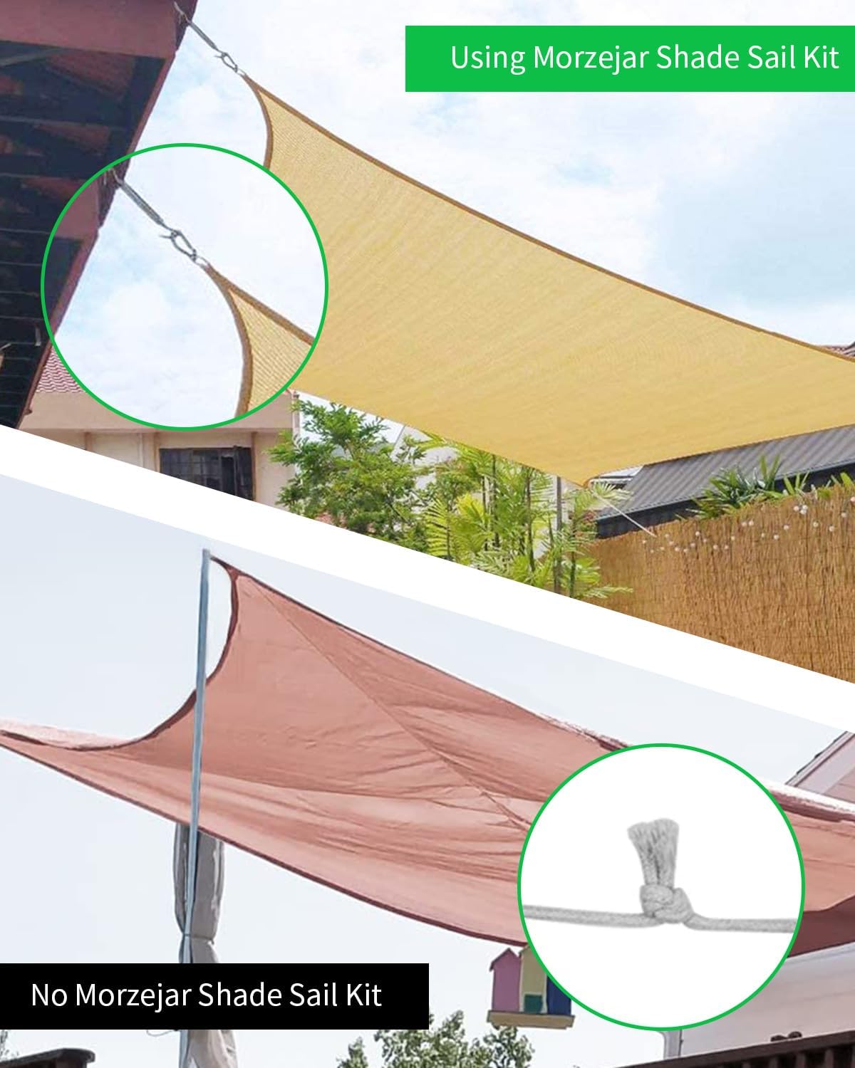 Sun Shade Sail Hardware Kit, 304 Stainless Steel Sunshades Canopy Installation Kit for Garden Rectangle & Triangle Shade Sails, Heavy Duty Shade Sail Fixing Accessories, Awning Attachment Set - Image 6