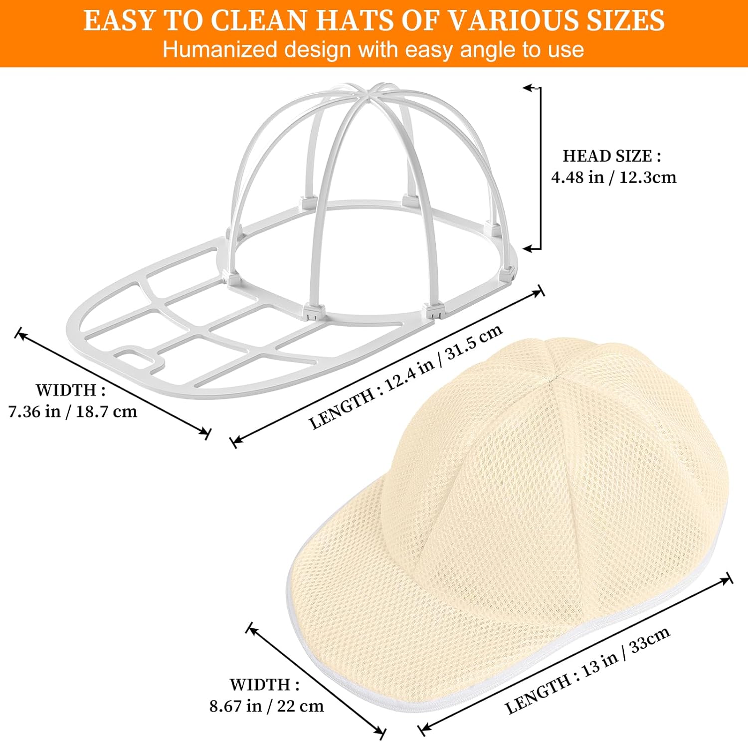 Coopahce Hat Washer for Washing Machine, Hats Cleaner for Baseball Caps, Hat Washing Cage Cap Washer, Dishwasher Hat Holder - Image 4