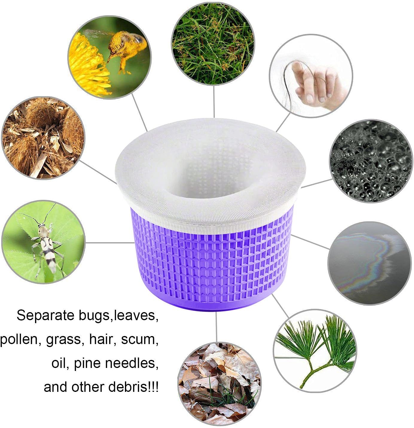 30-Pack of Pool Skimmer Socks - Filters Baskets, Skimmers Cleans Debris and Leaves for In-Ground and Above Ground Pools - Image 5