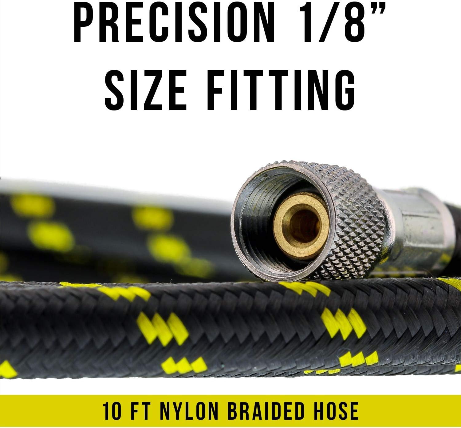 Premium 10 Foot Nylon Braided Airbrush Hose with Standard 1/8