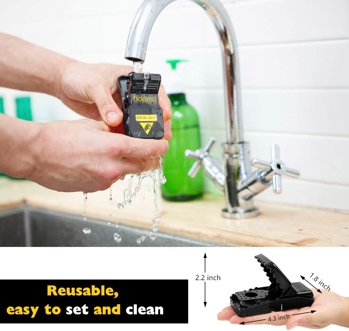 Mouse Trap, Mouse Traps That Work Small Mice Trap Outdoor Indoor Best Snap Traps for Mouse/Mice Safe and Reusable 6 Pack Quick Kill Mice Traps - Image 4