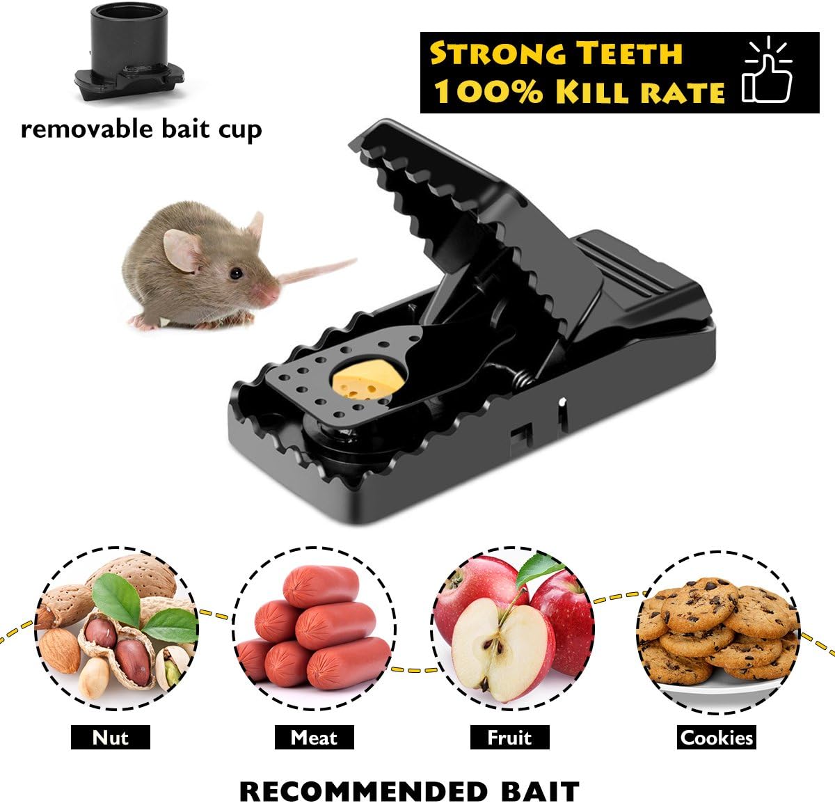 Mouse Trap, Mouse Traps That Work Small Mice Trap Outdoor Indoor Best Snap Traps for Mouse/Mice Safe and Reusable 6 Pack Quick Kill Mice Traps - Image 5