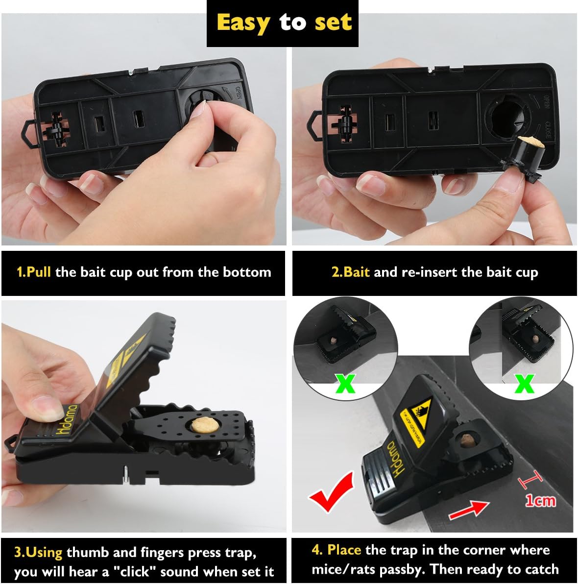 Mouse Trap, Mouse Traps That Work Small Mice Trap Outdoor Indoor Best Snap Traps for Mouse/Mice Safe and Reusable 6 Pack Quick Kill Mice Traps - Image 6