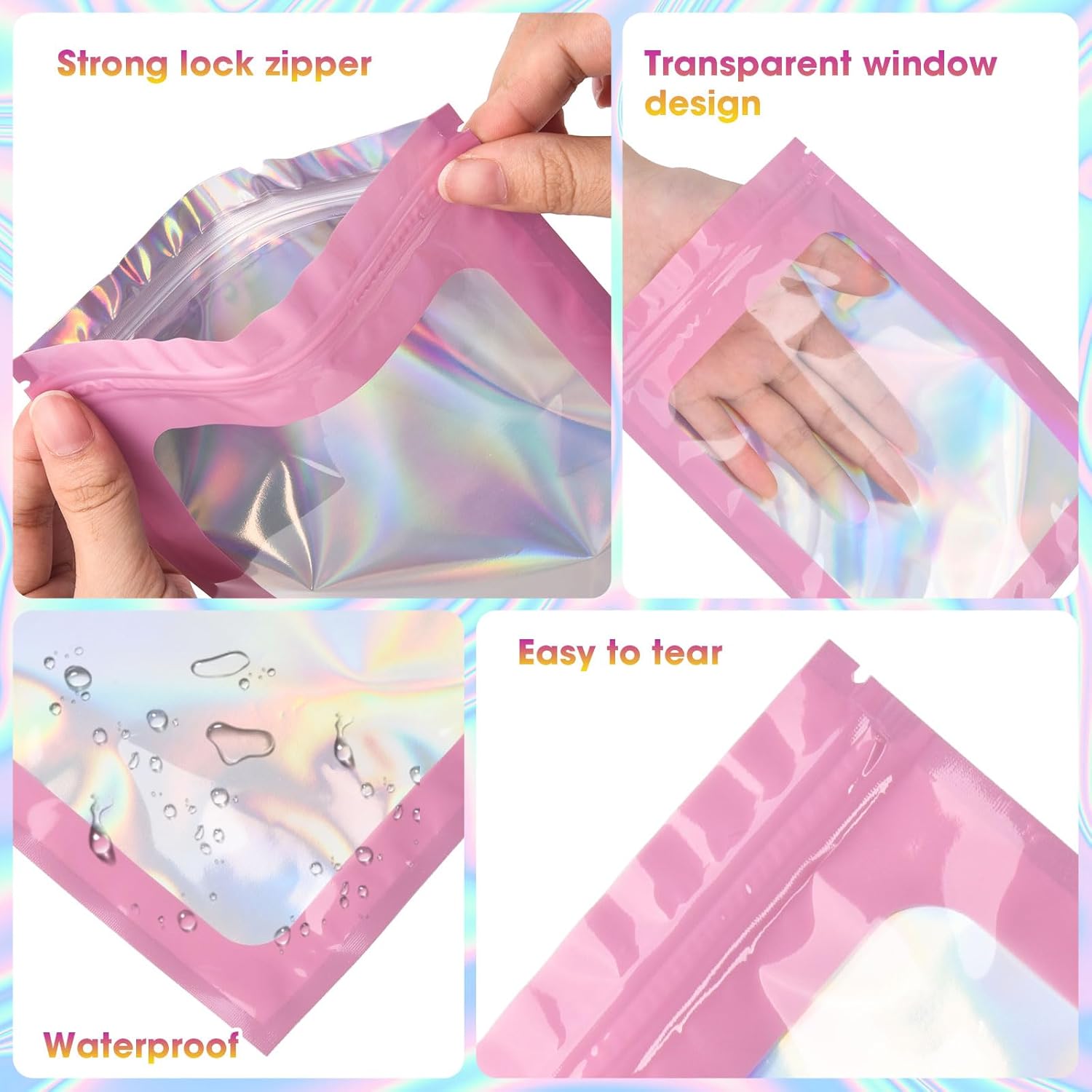 120PCS Smell Proof Mylar Bags,4