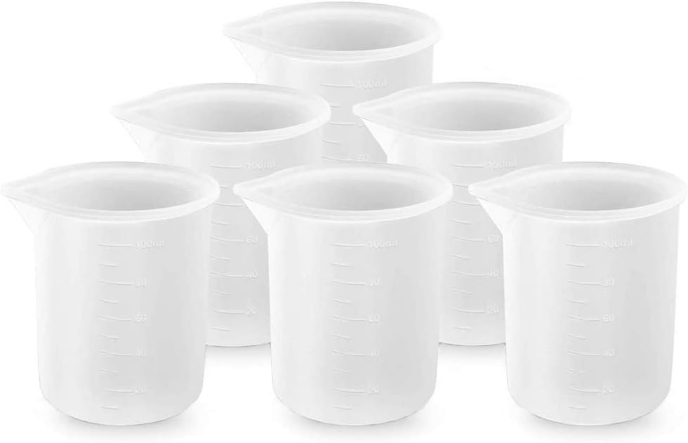 6Pcs 100ml Silicone Measuring Cups DIY Resin Glue Tools Cup for Making Handmade Craft Nonstick Silicone Mixing Cup - Image 1