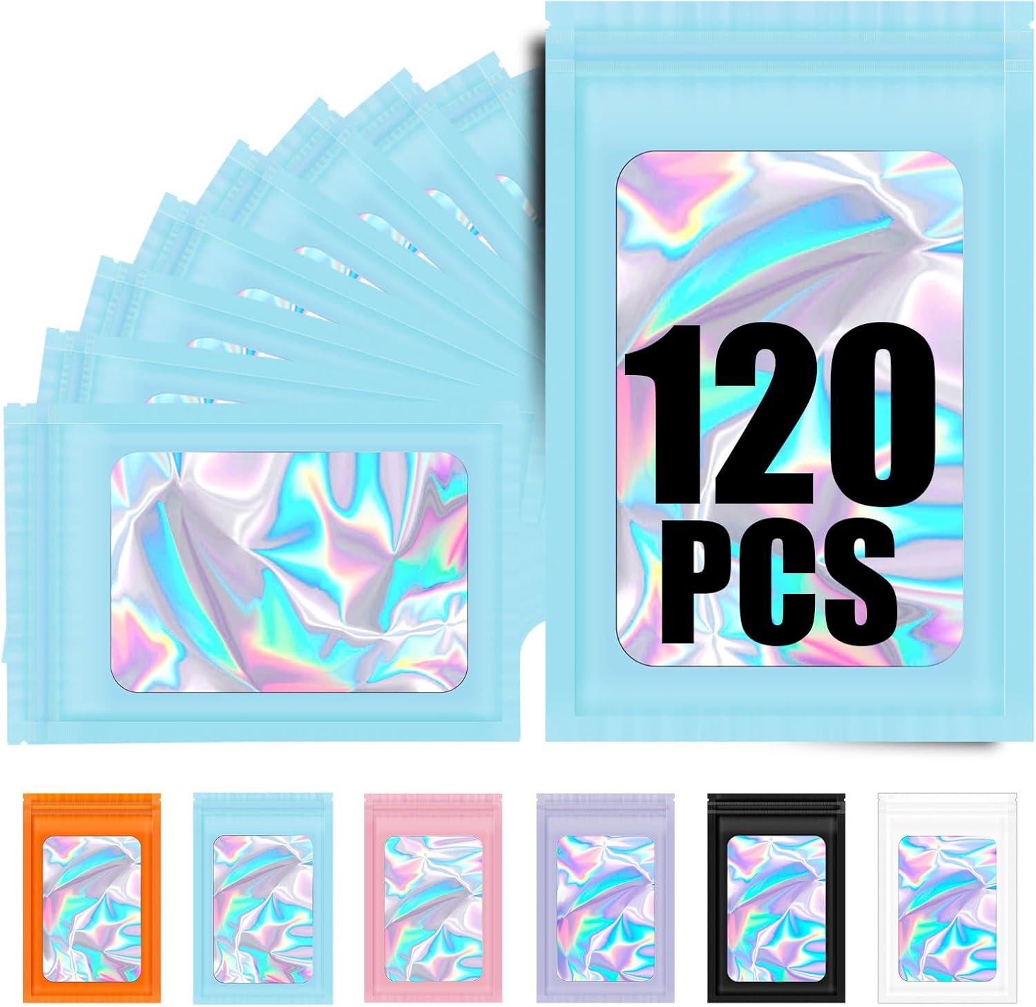 120PCS Smell Proof Mylar Bags,7.8
