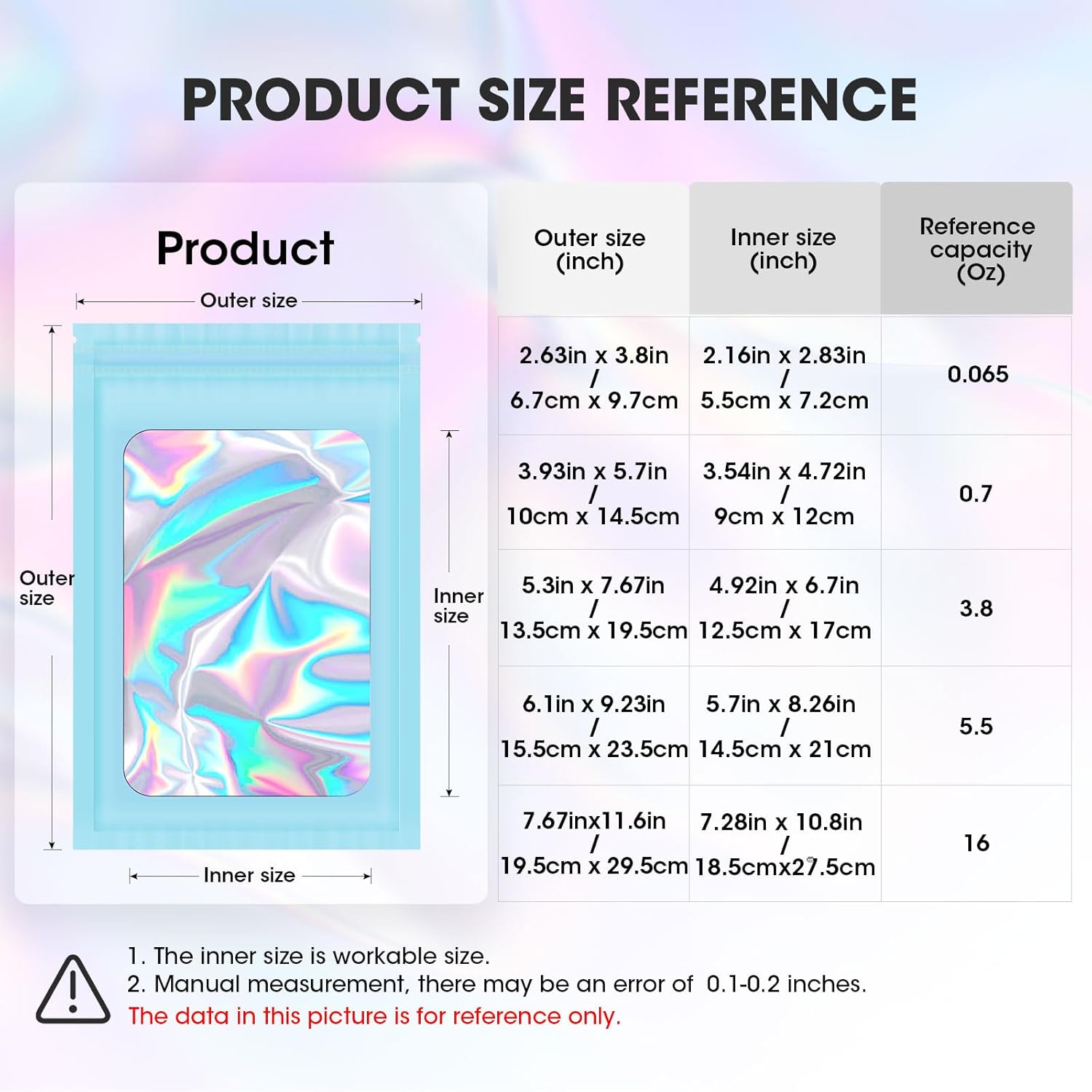 120PCS Smell Proof Mylar Bags,7.8