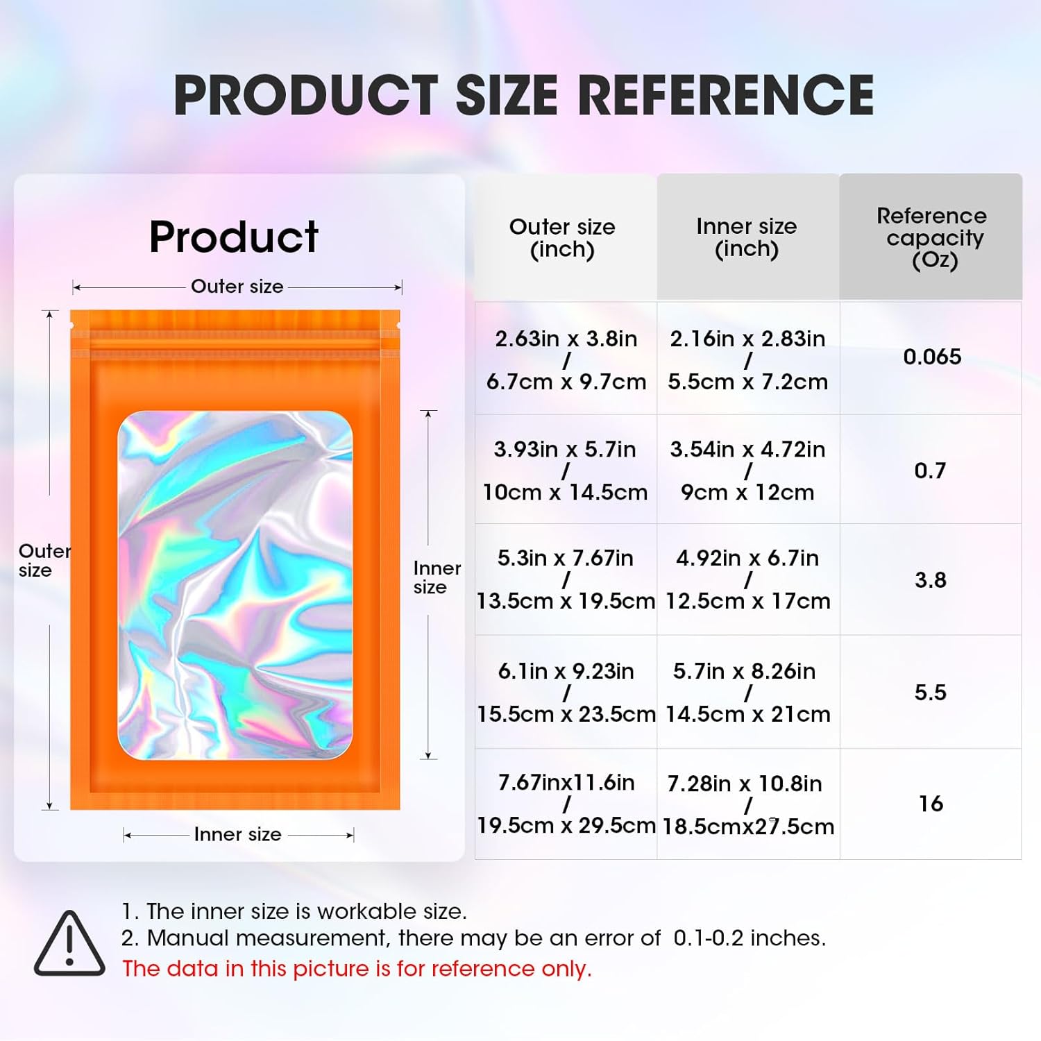 120PCS Smell Proof Mylar Bags,7.8