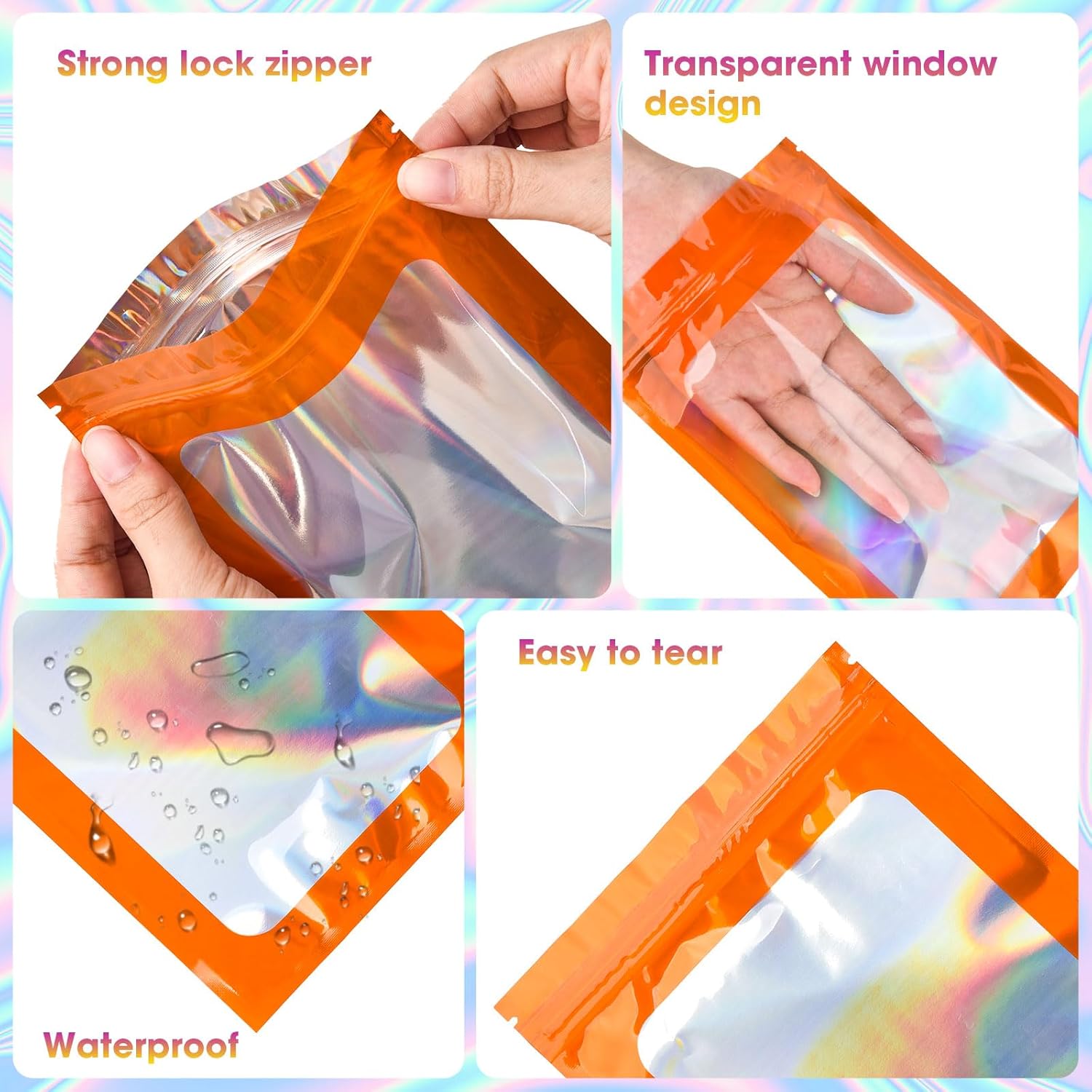 120PCS Smell Proof Mylar Bags,7.8