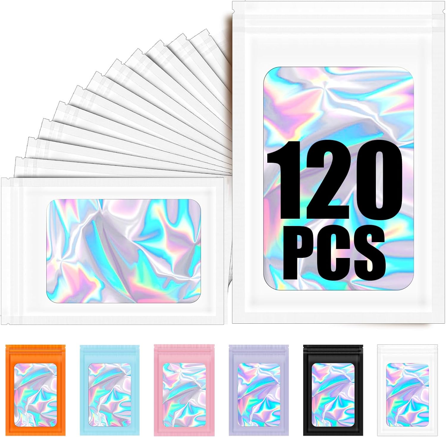120PCS Smell Proof Mylar Bags,7.8