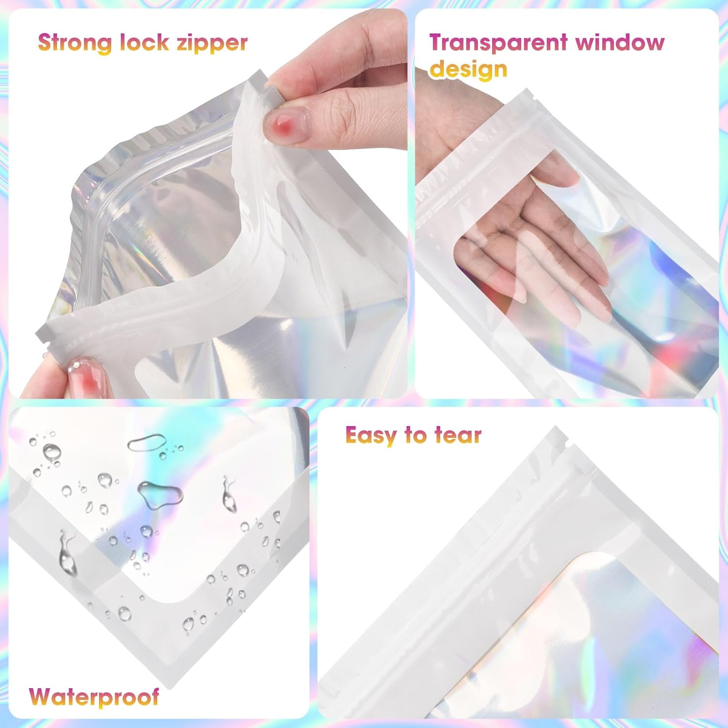 120PCS Smell Proof Mylar Bags,7.8