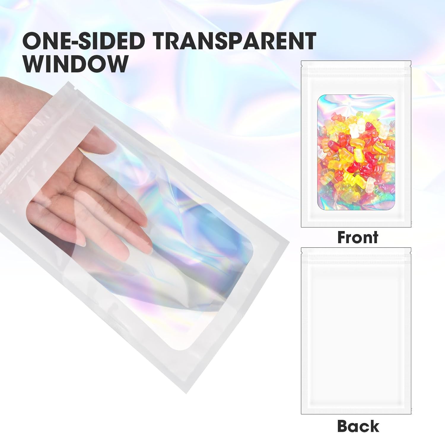 120PCS Smell Proof Mylar Bags,7.8