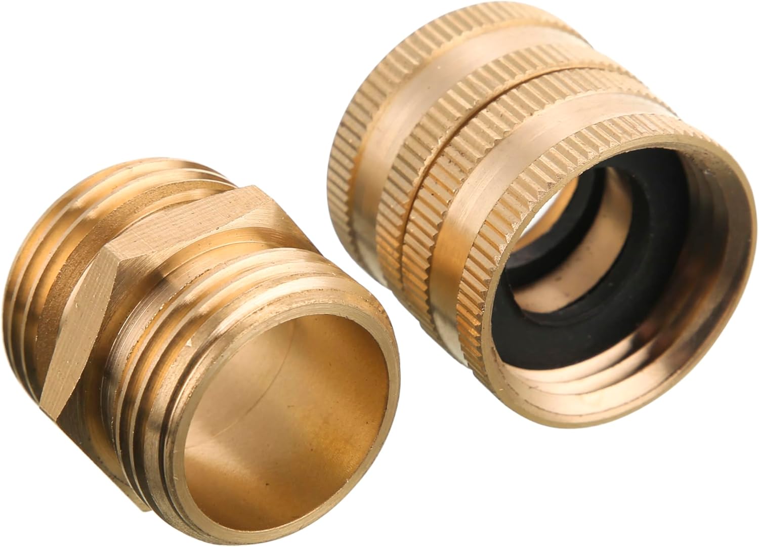 Garden Hose Adapter, Male to Male, Female to Female, 3/4 Inch Brass Connector, 4-Pack with Extra 4 Washers - Image 3