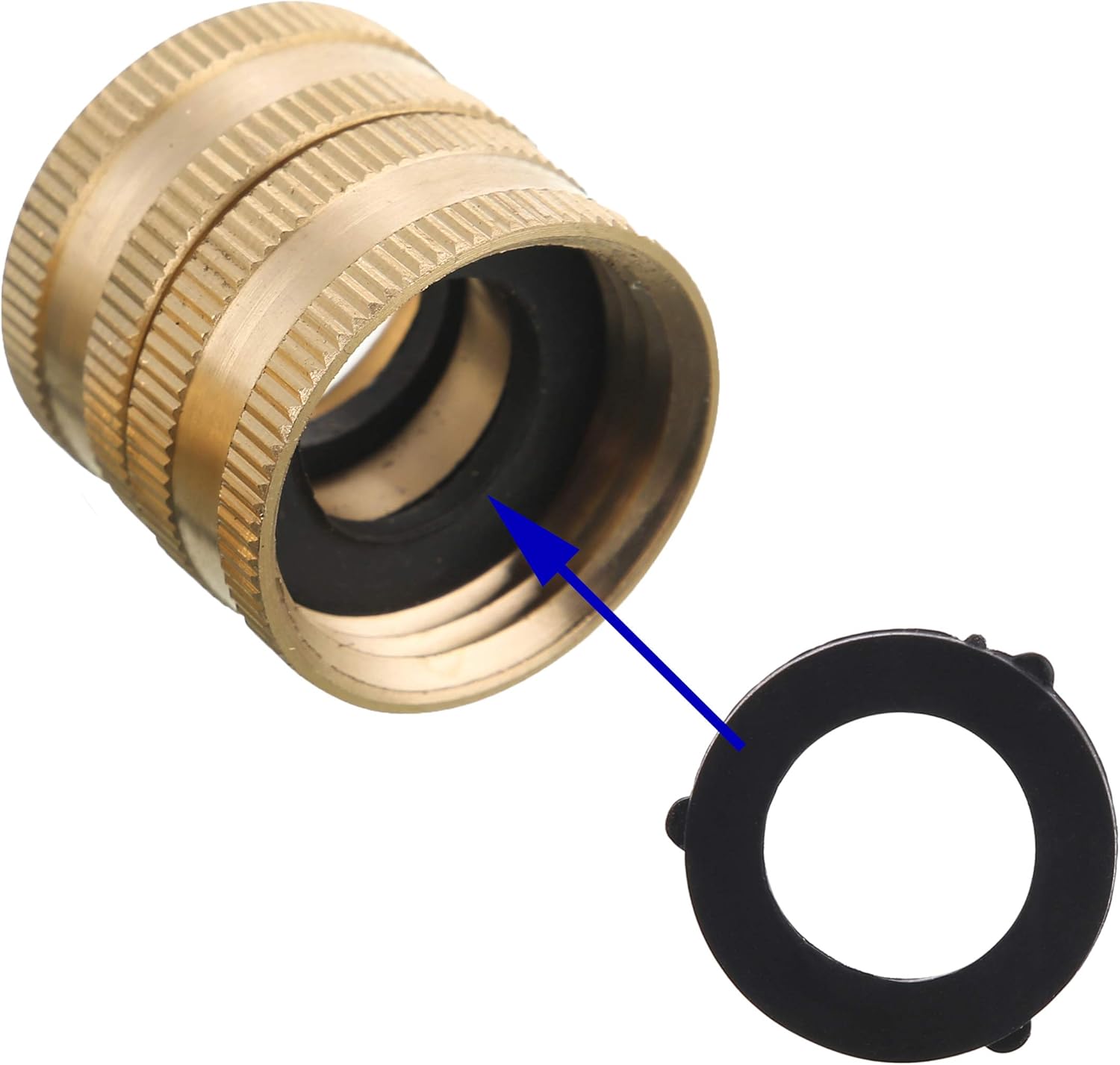 Garden Hose Adapter, Male to Male, Female to Female, 3/4 Inch Brass Connector, 4-Pack with Extra 4 Washers - Image 4