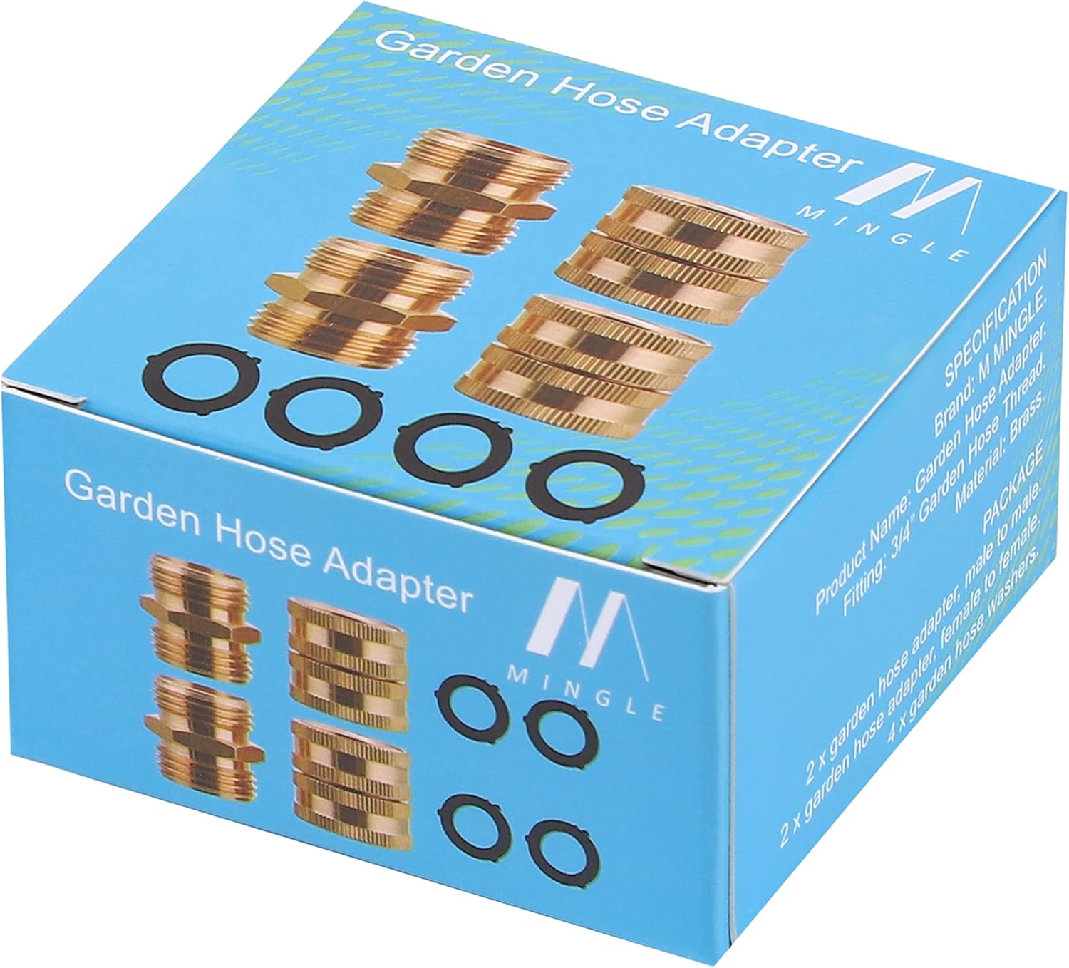 Garden Hose Adapter, Male to Male, Female to Female, 3/4 Inch Brass Connector, 4-Pack with Extra 4 Washers - Image 6