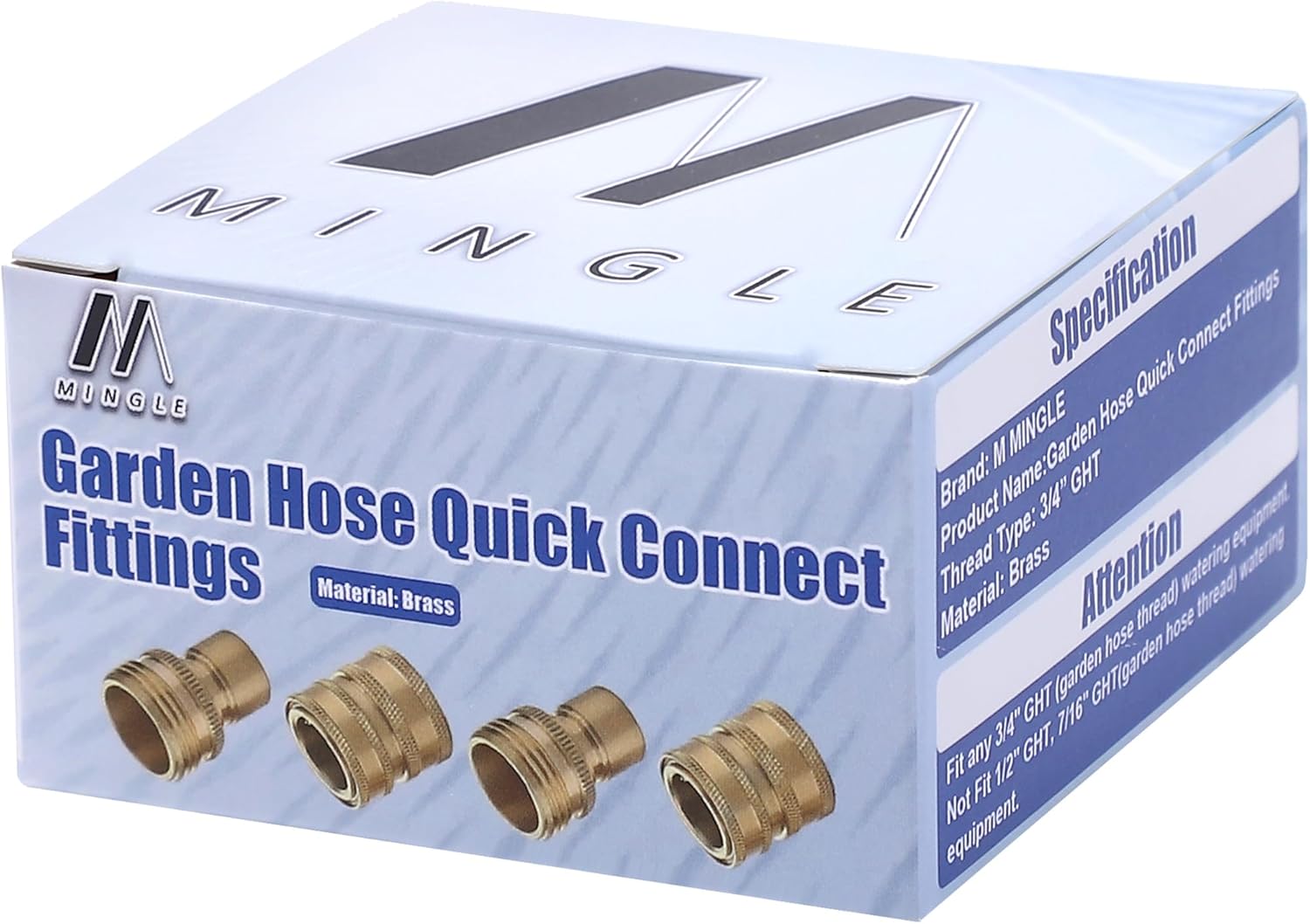 Garden Hose Quick Connect Fittings, 3/4 Inch GHT Solid Brass, Quick Connector Set, 2-Pack - Image 5