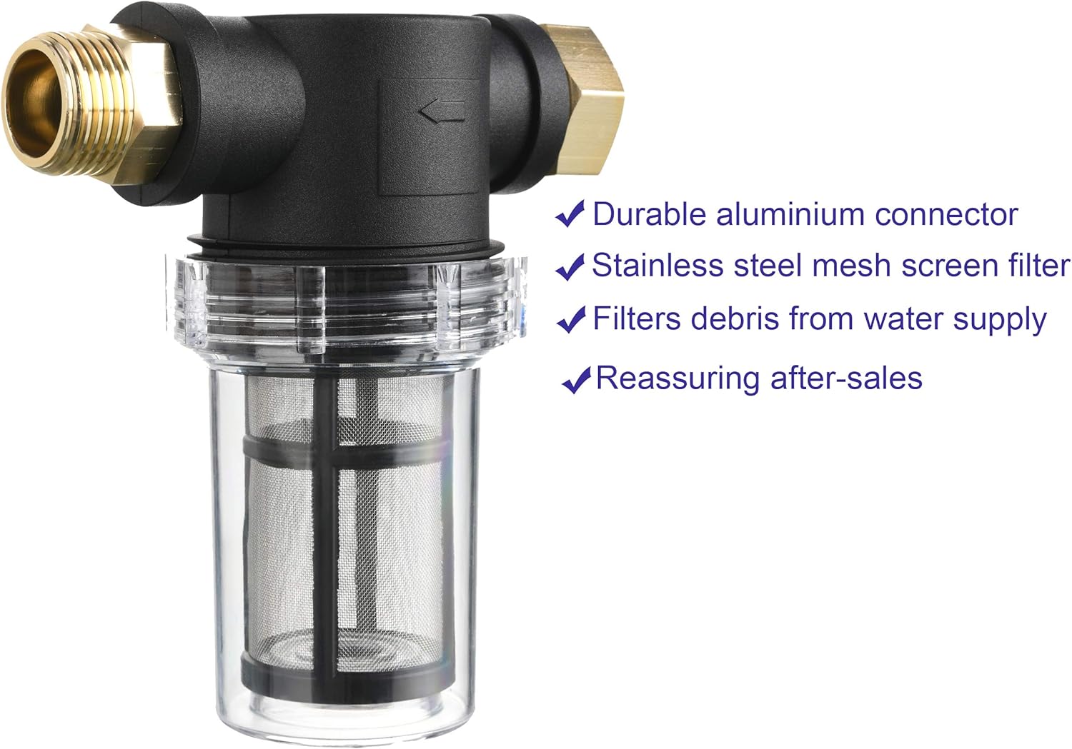 Garden Hose Filter for Pressure Washer inlet Water, Inline Filter for Sediment, 40 Mesh Screen, Extra 100 Mesh - Image 5