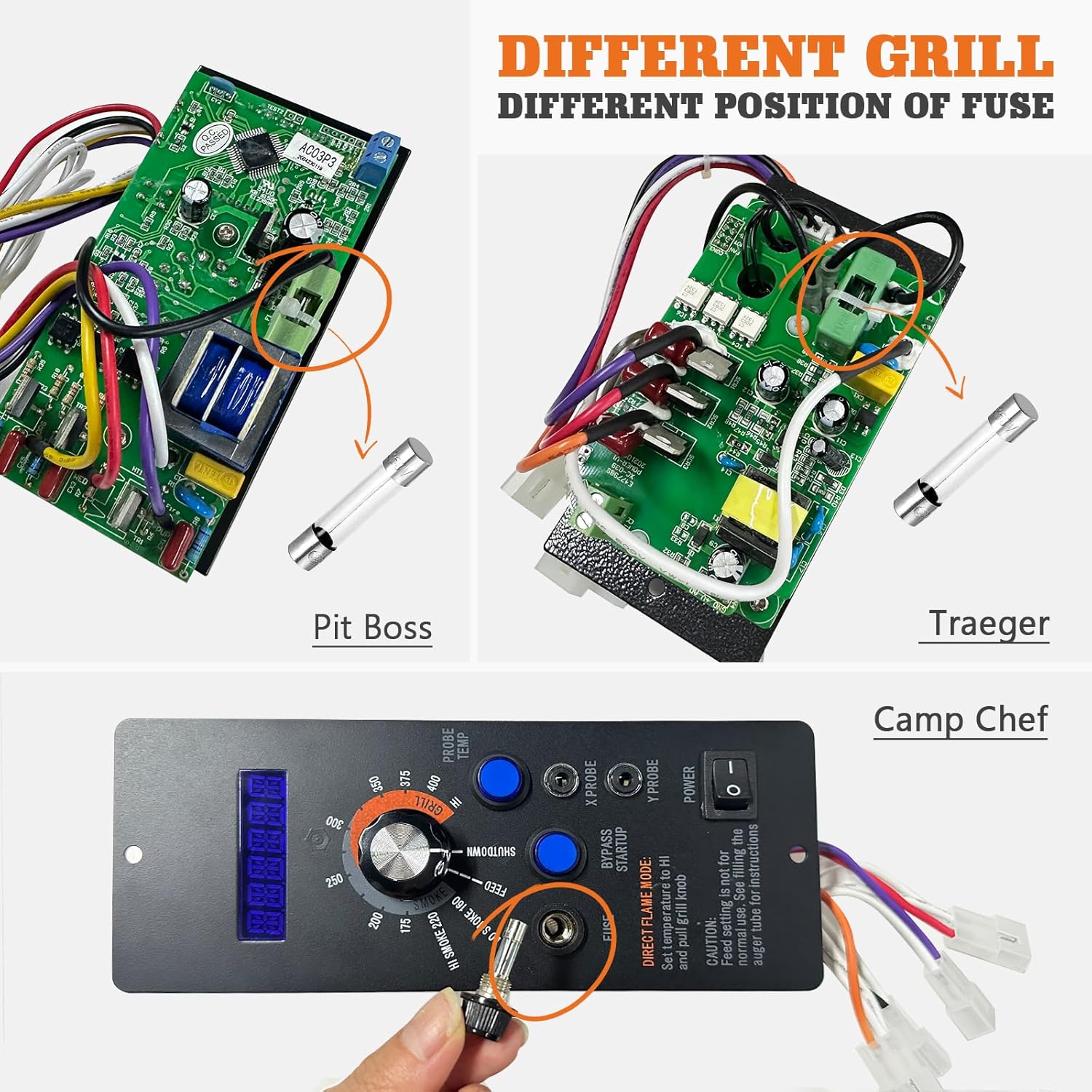 5A 250V Fuse Replacement for Pit Boss, Traeger, Camp Chef, Green Mountain and Z Grill Pellet Grills (10pcs) - Image 3